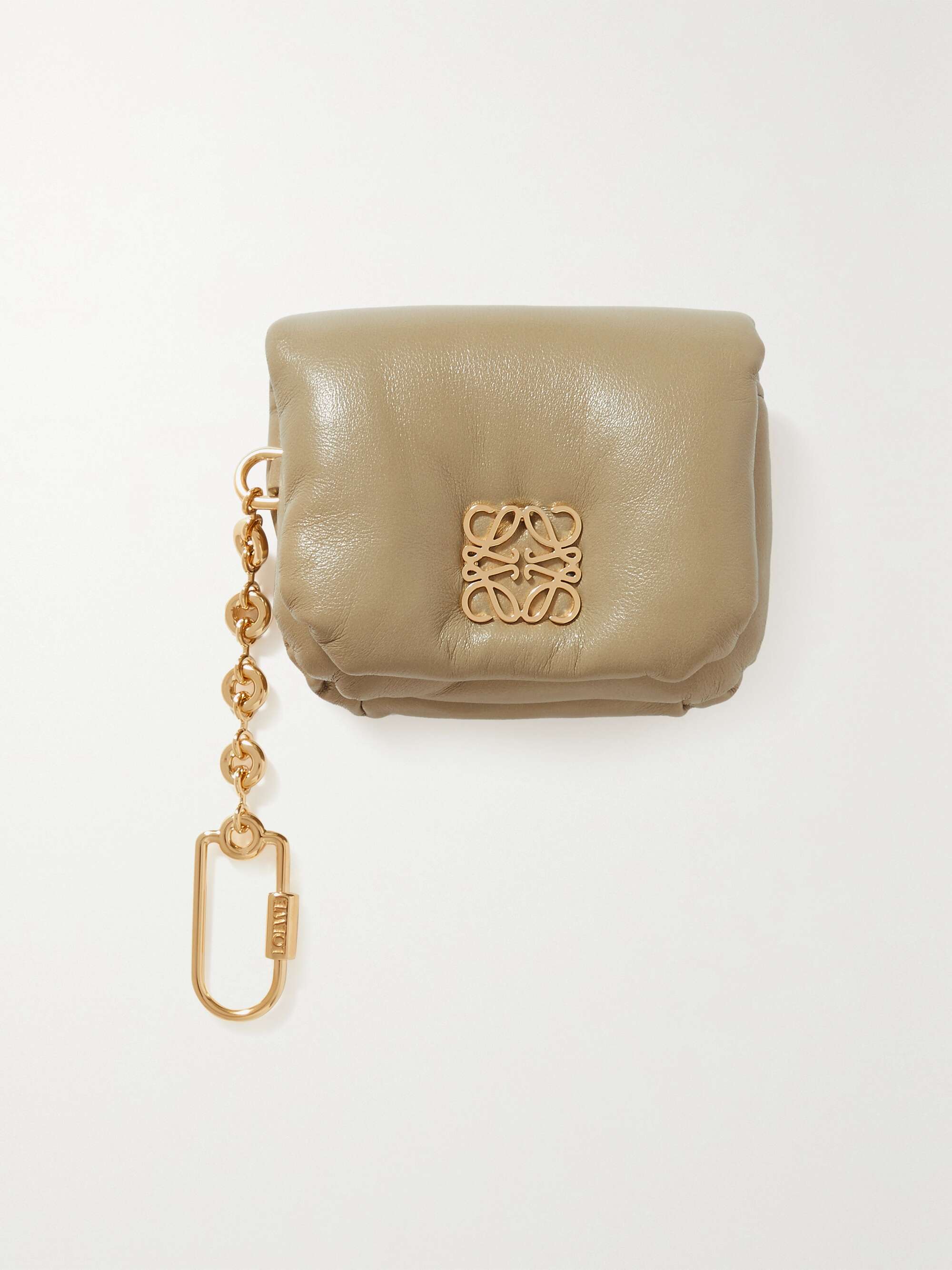 BOTTEGA VENETA Knot leather and gold-tone keyring