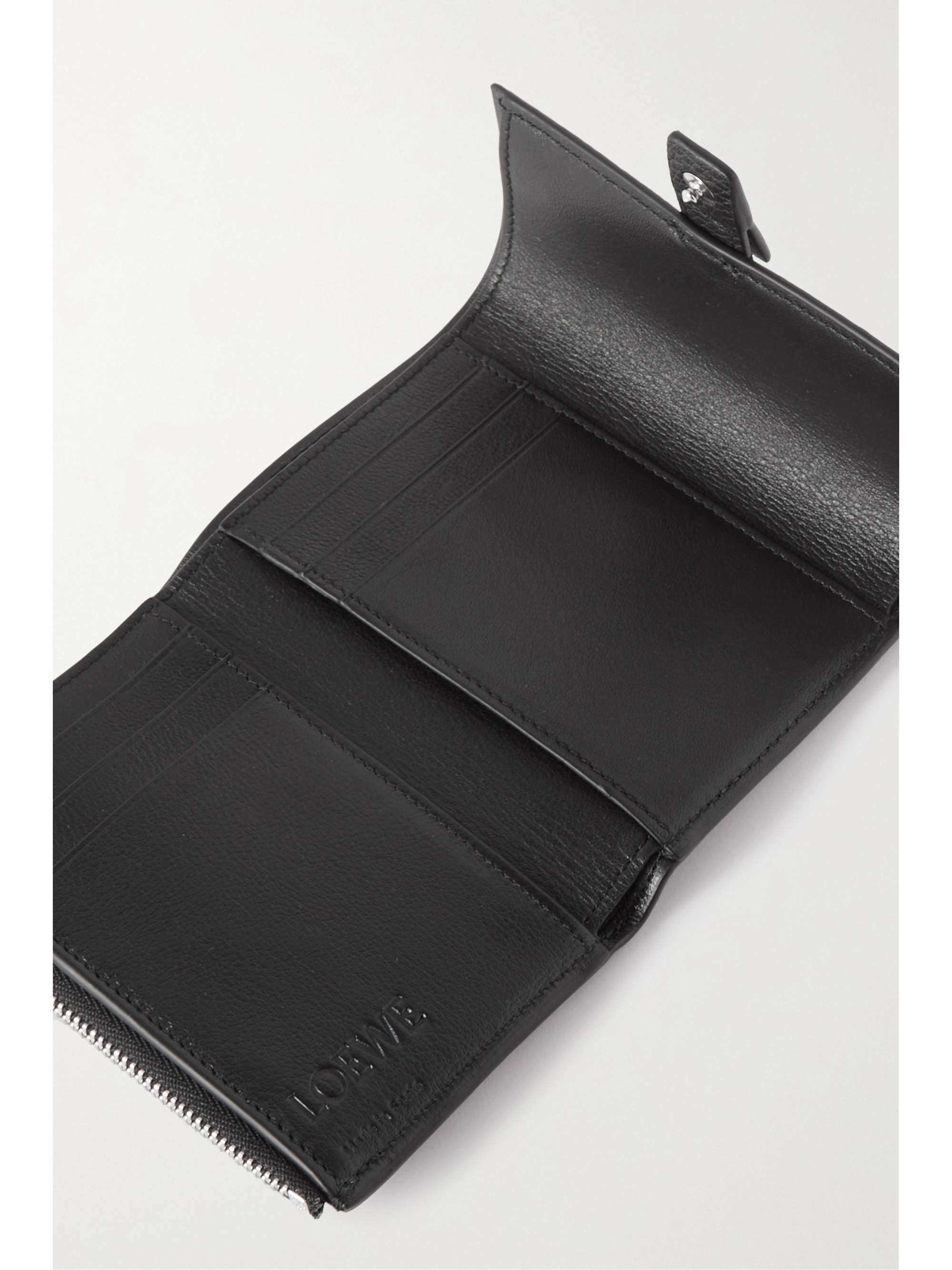 LOEWE Two-tone textured and smooth leather wallet