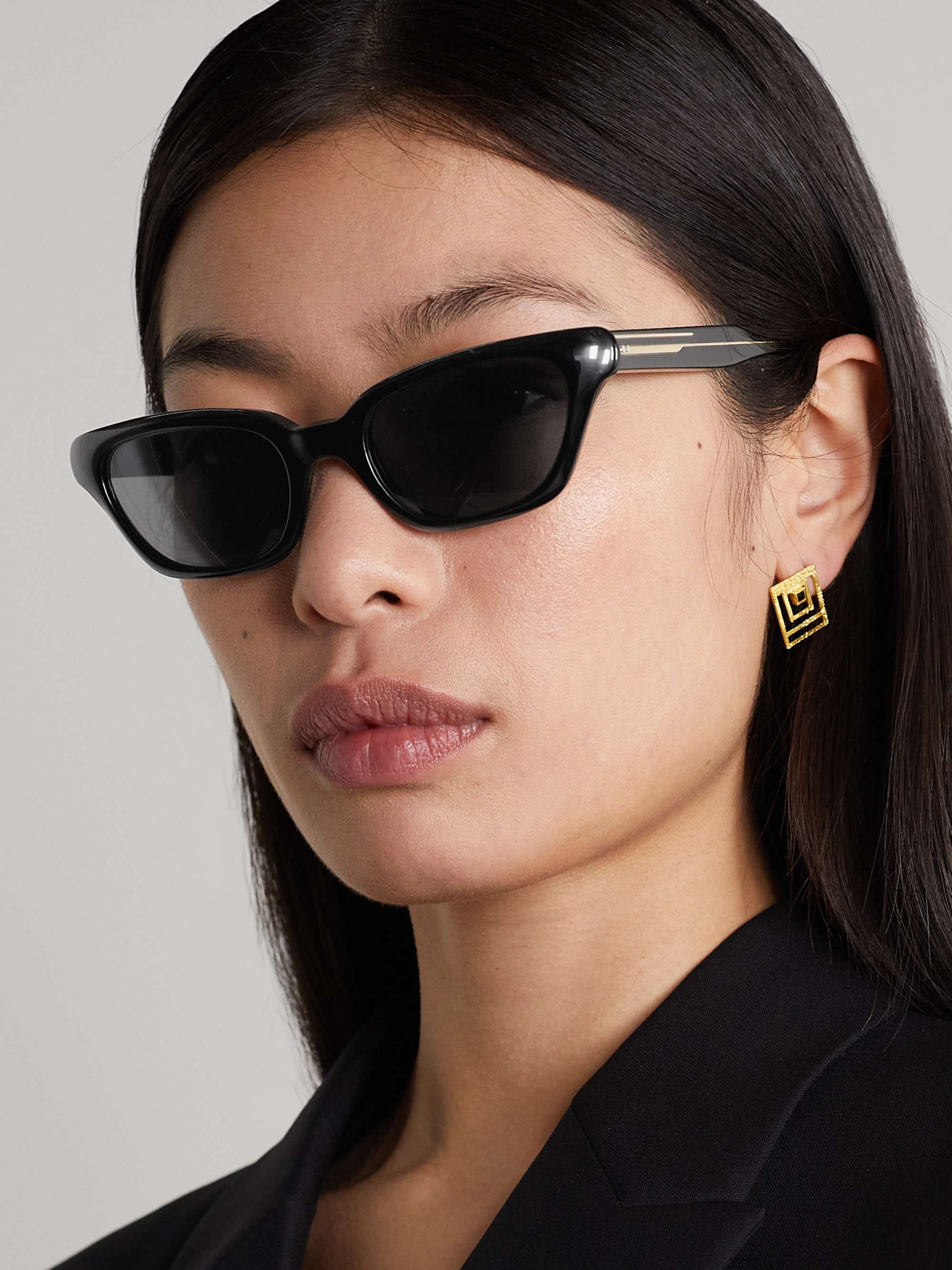 + Khaite 1983C cat-eye acetate and gold-tone sunglasses