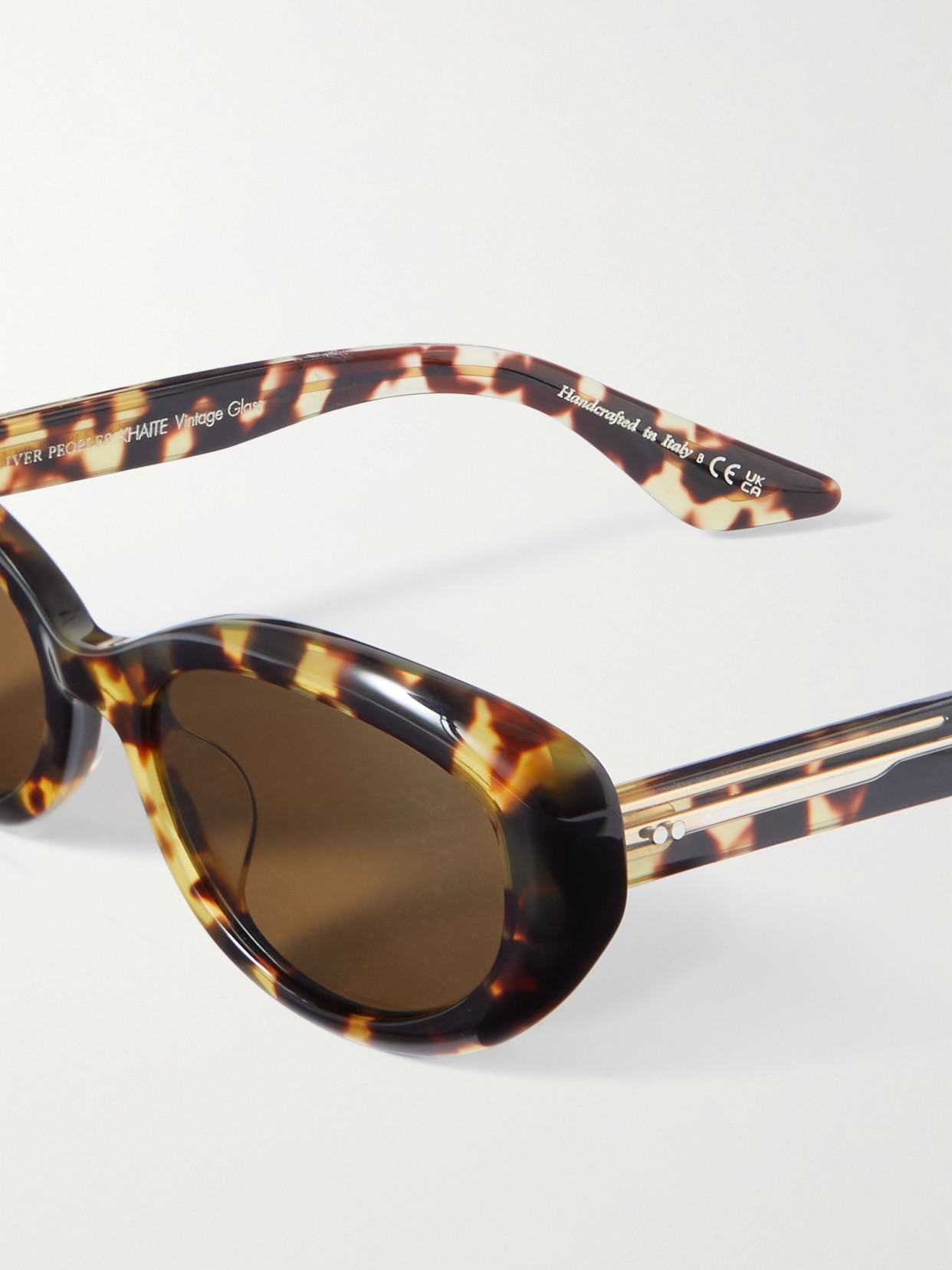 Shop Oliver Peoples + Khaite 1969 Oval-frame Tortoiseshell Acetate Sunglasses