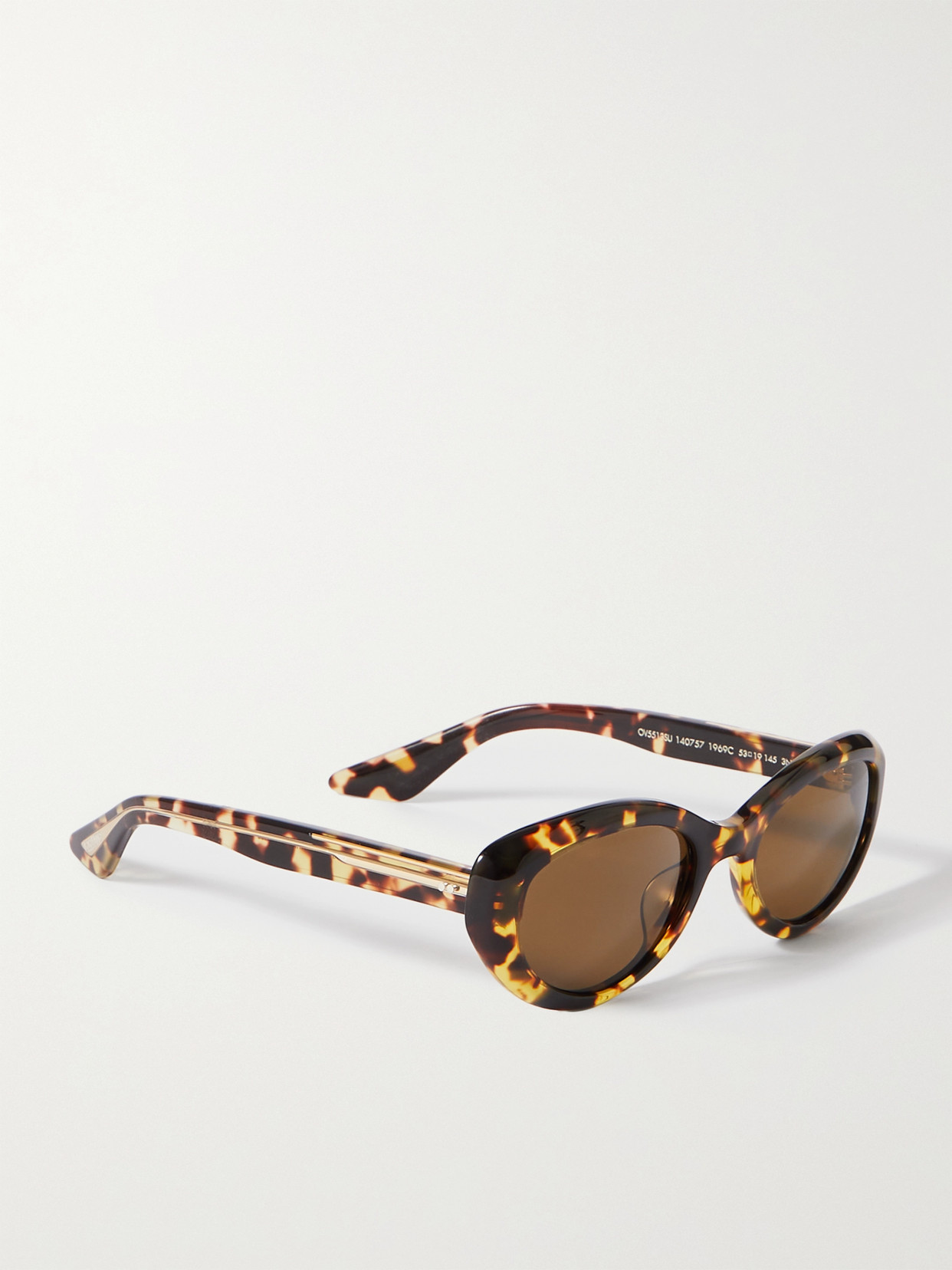 Shop Oliver Peoples + Khaite 1969 Oval-frame Tortoiseshell Acetate Sunglasses