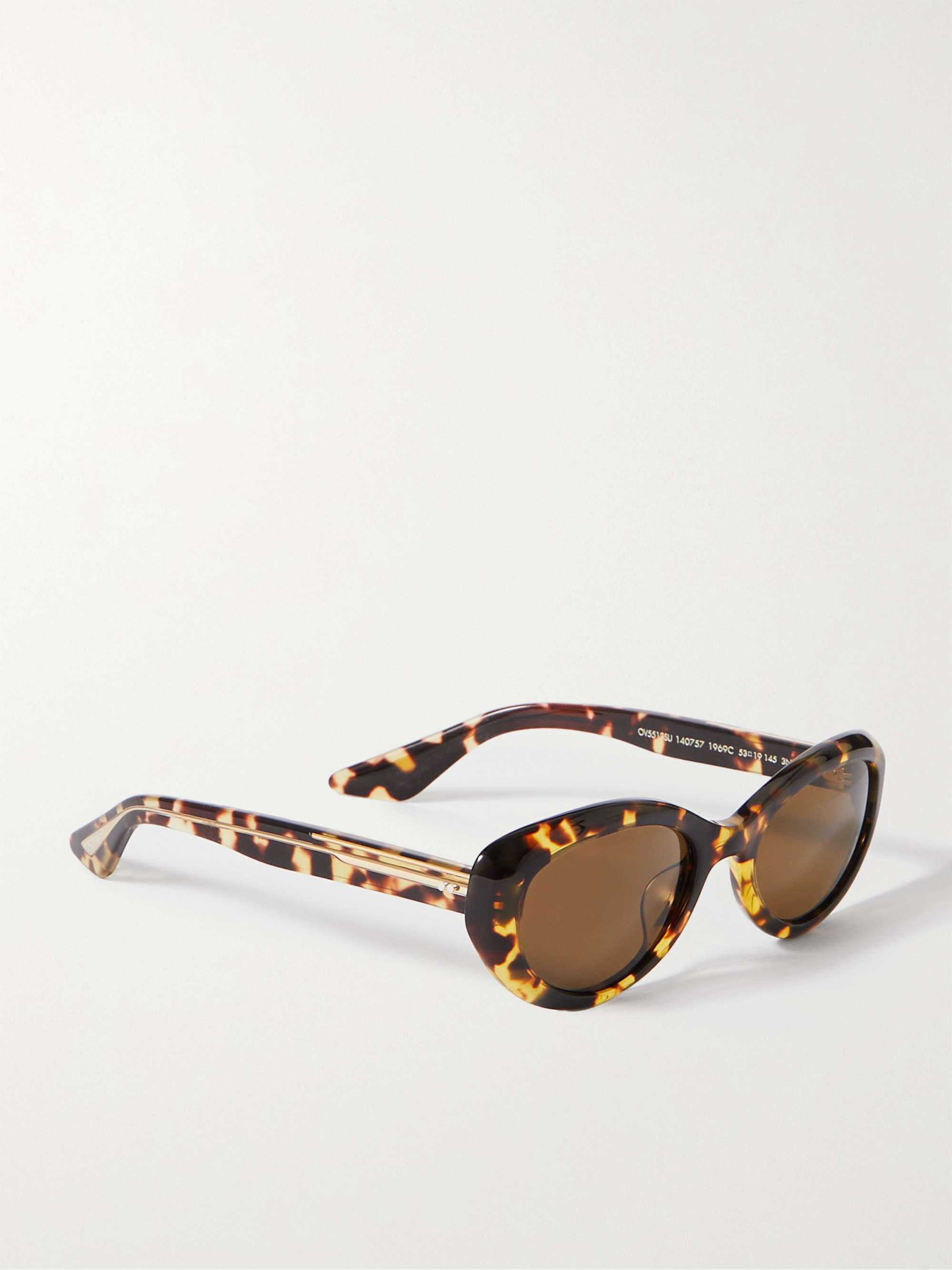 OLIVER PEOPLES + Khaite 1969 Sonnenbrille mit ovalem Rahmen aus Azetat in Hornoptik