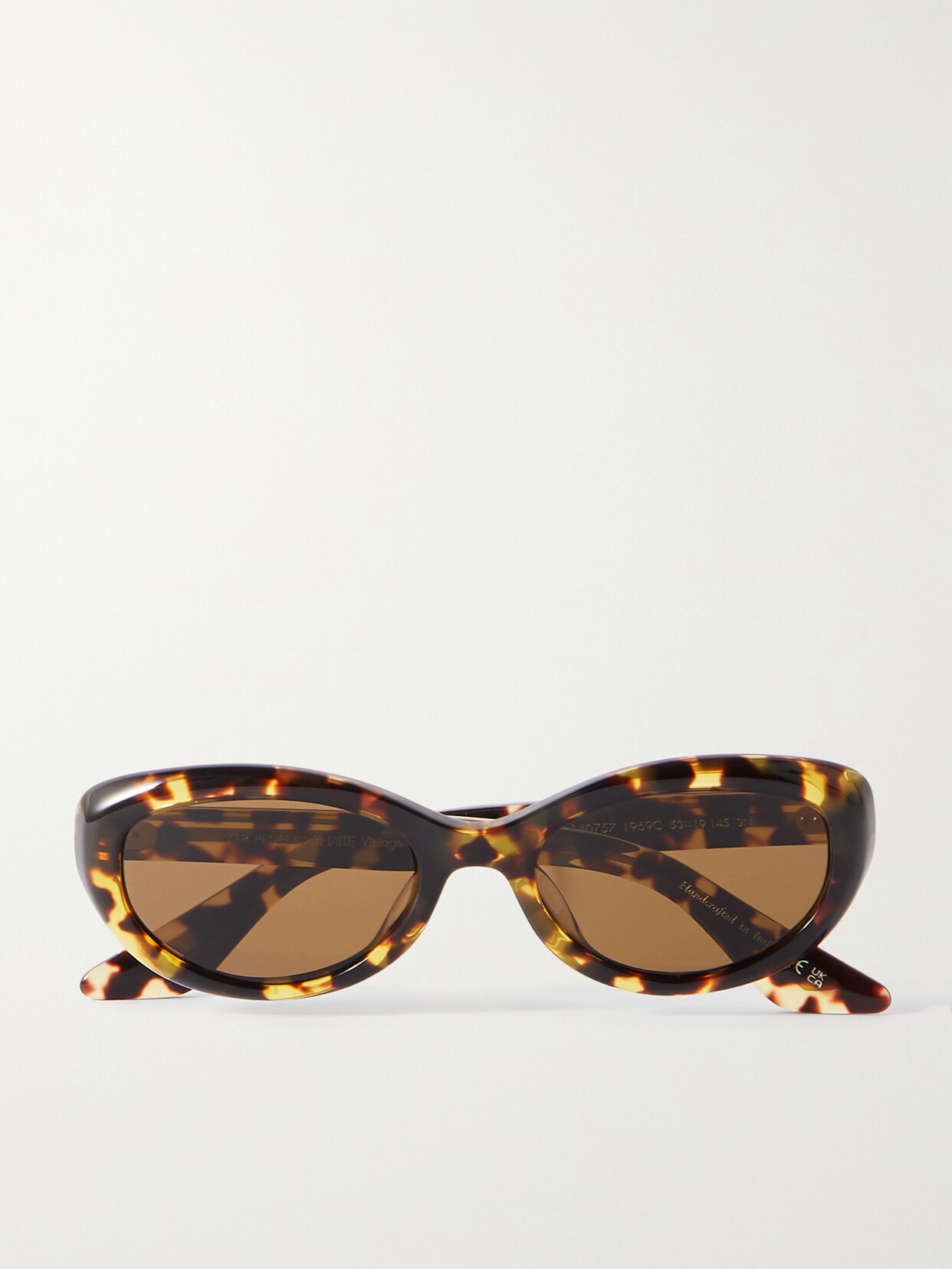 OLIVER PEOPLES + KHAITE 1969 OVAL-FRAME TORTOISESHELL ACETATE SUNGLASSES