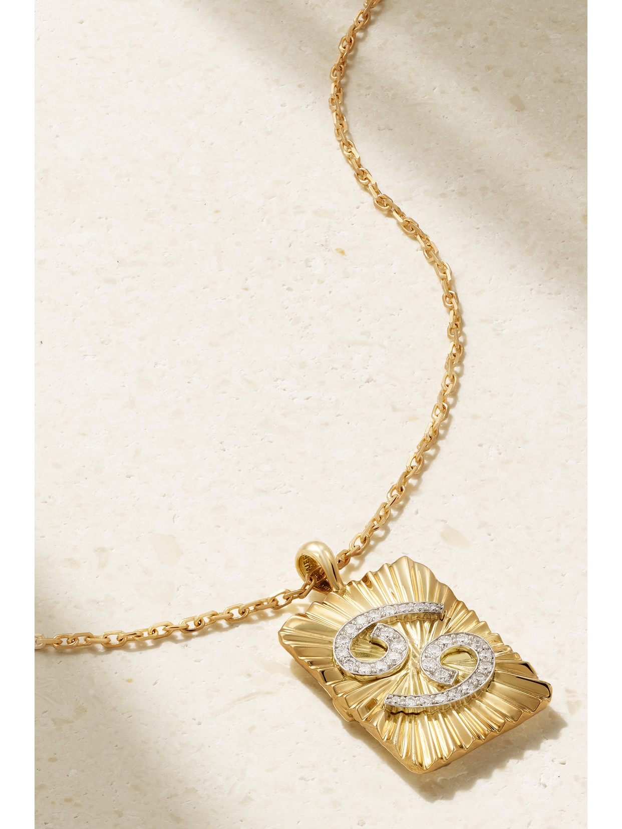 DAVID WEBB ZODIAC 18-KARAT GOLD, PLATINUM AND DIAMOND NECKLACE