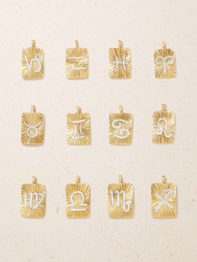 DAVID WEBB Zodiac 18-karat Gold, Platinum And Diamond Necklace