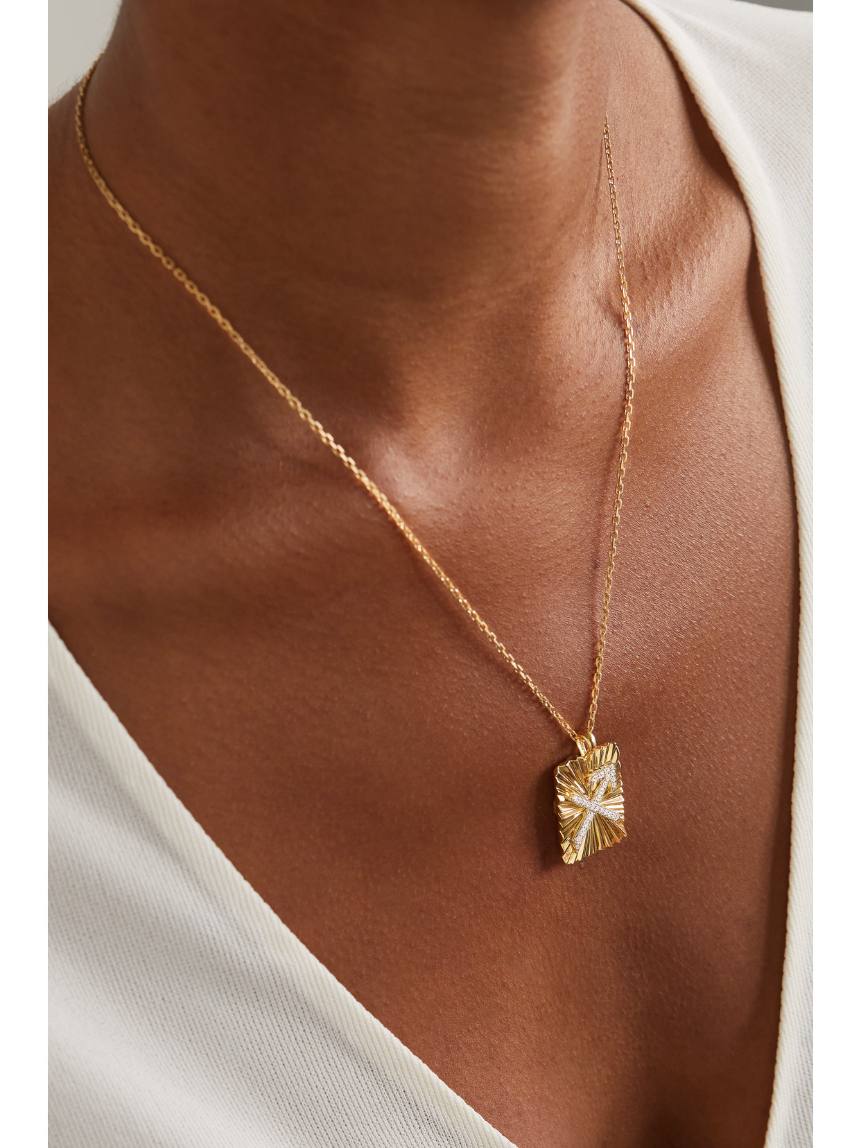 DAVID WEBB ZODIAC 18-KARAT GOLD, PLATINUM AND DIAMOND NECKLACE