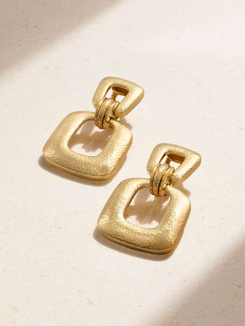 DAVID WEBB Retro Hoop 18-karat Gold Clip Earrings