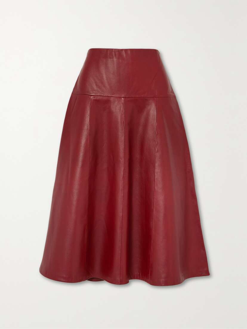 Cefinn Sierra Paneled Leather Midi Skirt -  - UK 16