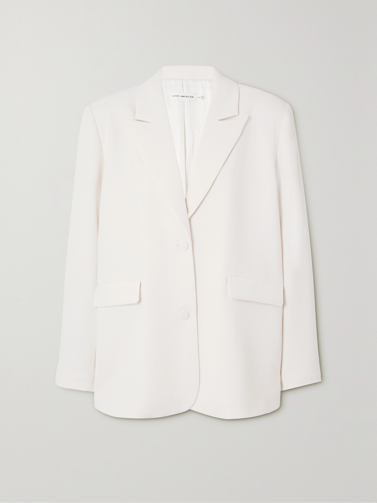 GOOD AMERICAN - Boyfriend Oversized Twill Blazer - Ivory