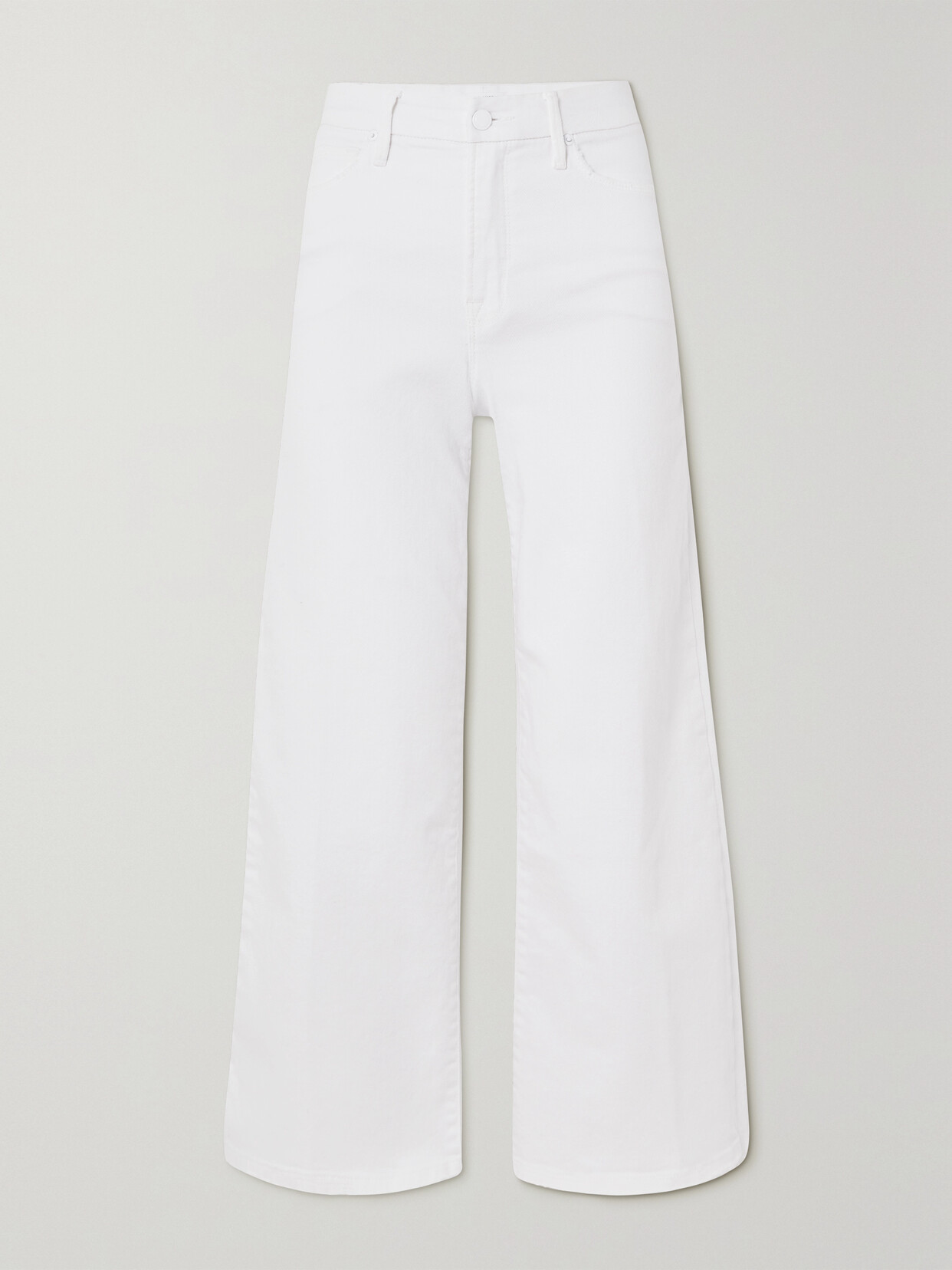 GOOD AMERICAN - Good Waist Cropped High-rise Wide-leg Jeans - White