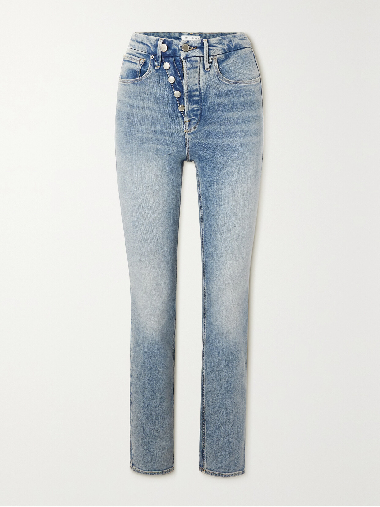 Good American Good Icon Straight-leg Jeans In Blue