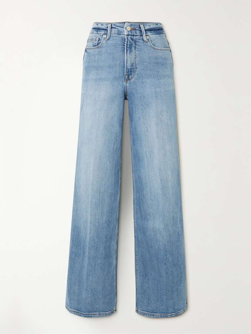 GOOD AMERICAN Good Skate Recycled High-rise Wide-leg Jeans
