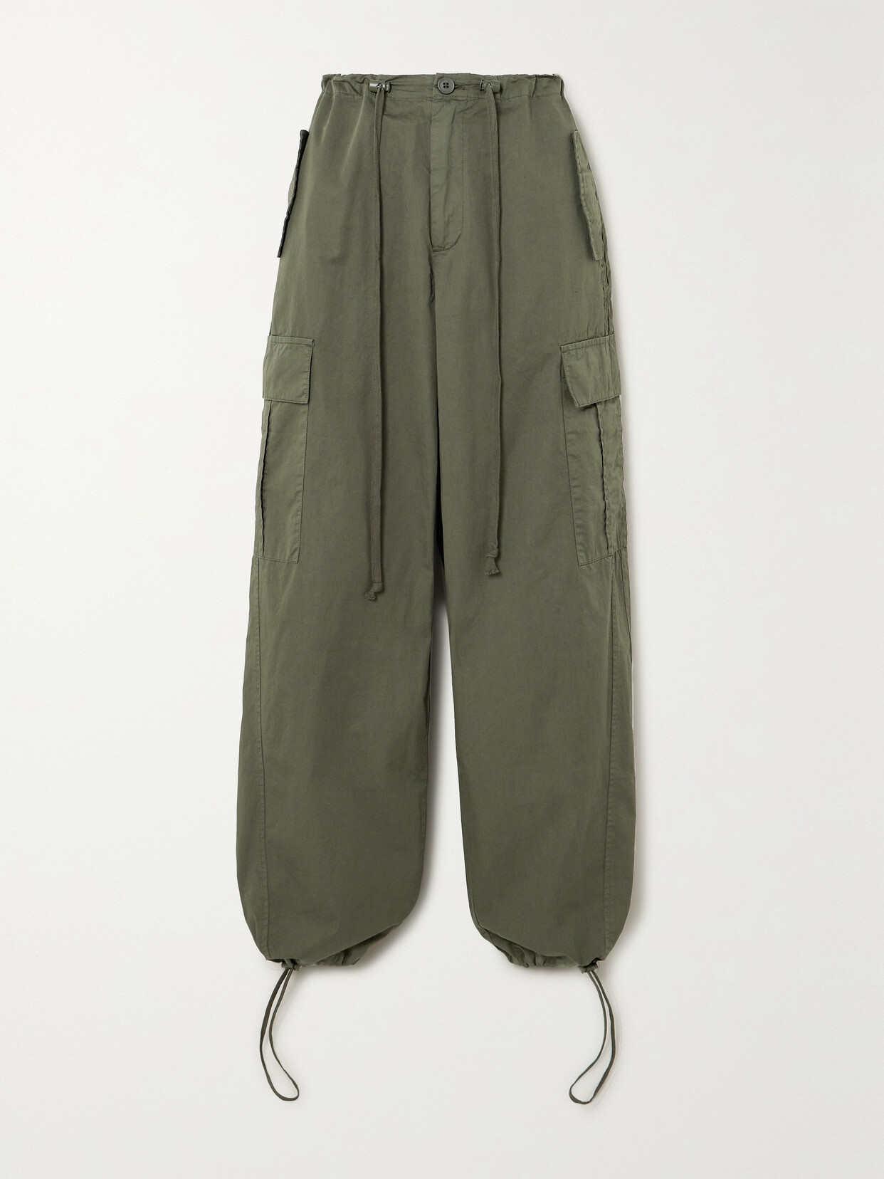 GOOD AMERICAN - Parachute Cotton Cargo Wide-leg Pants - Green