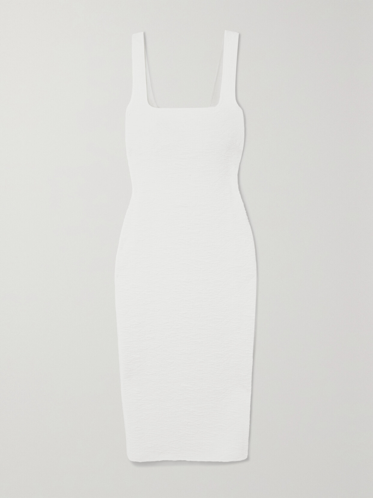 GOOD AMERICAN - Scrunchie Cloqué Midi Dress - Ivory