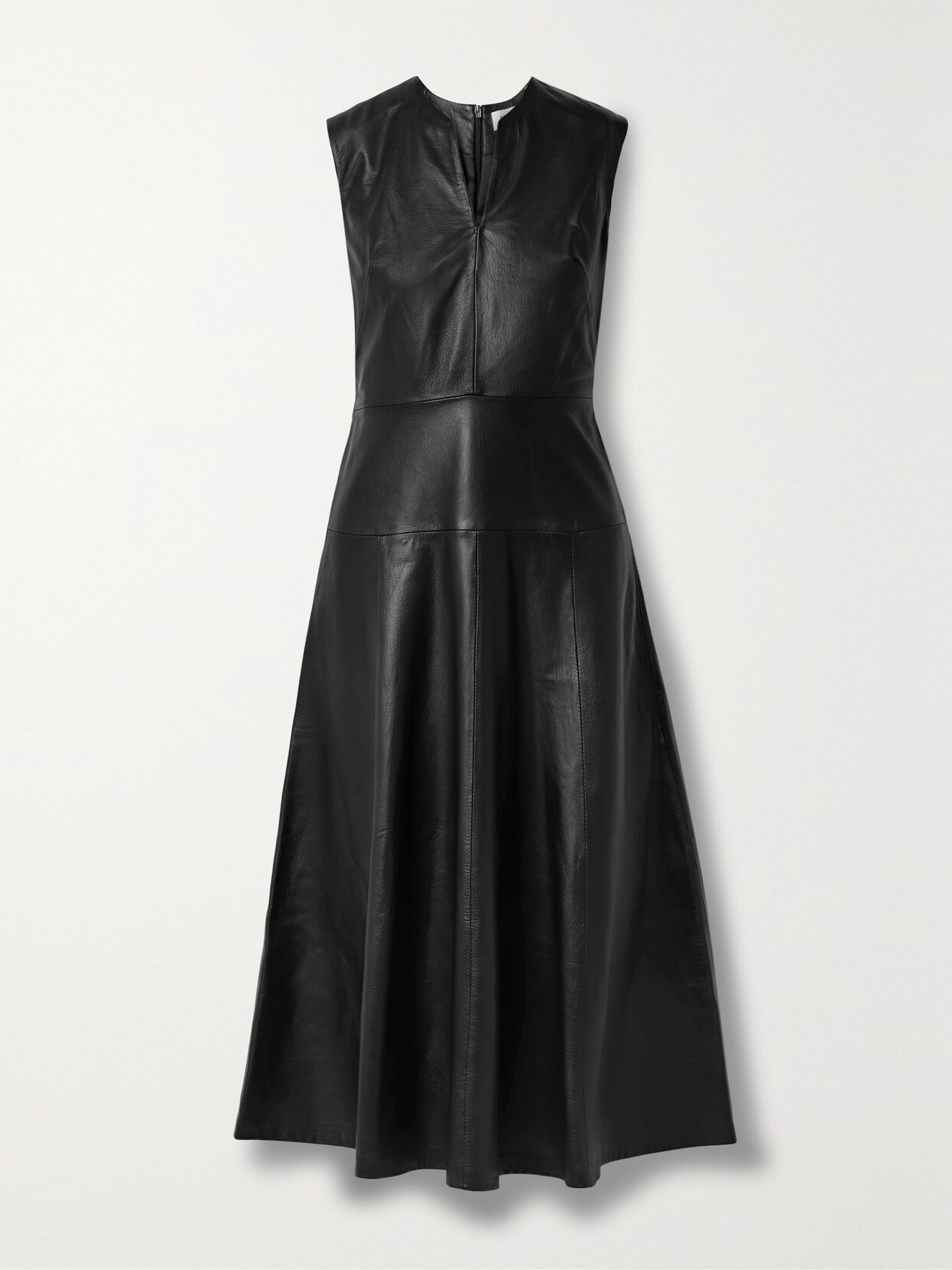 Cefinn - Ronnie Paneled Leather Midi Dress - Black