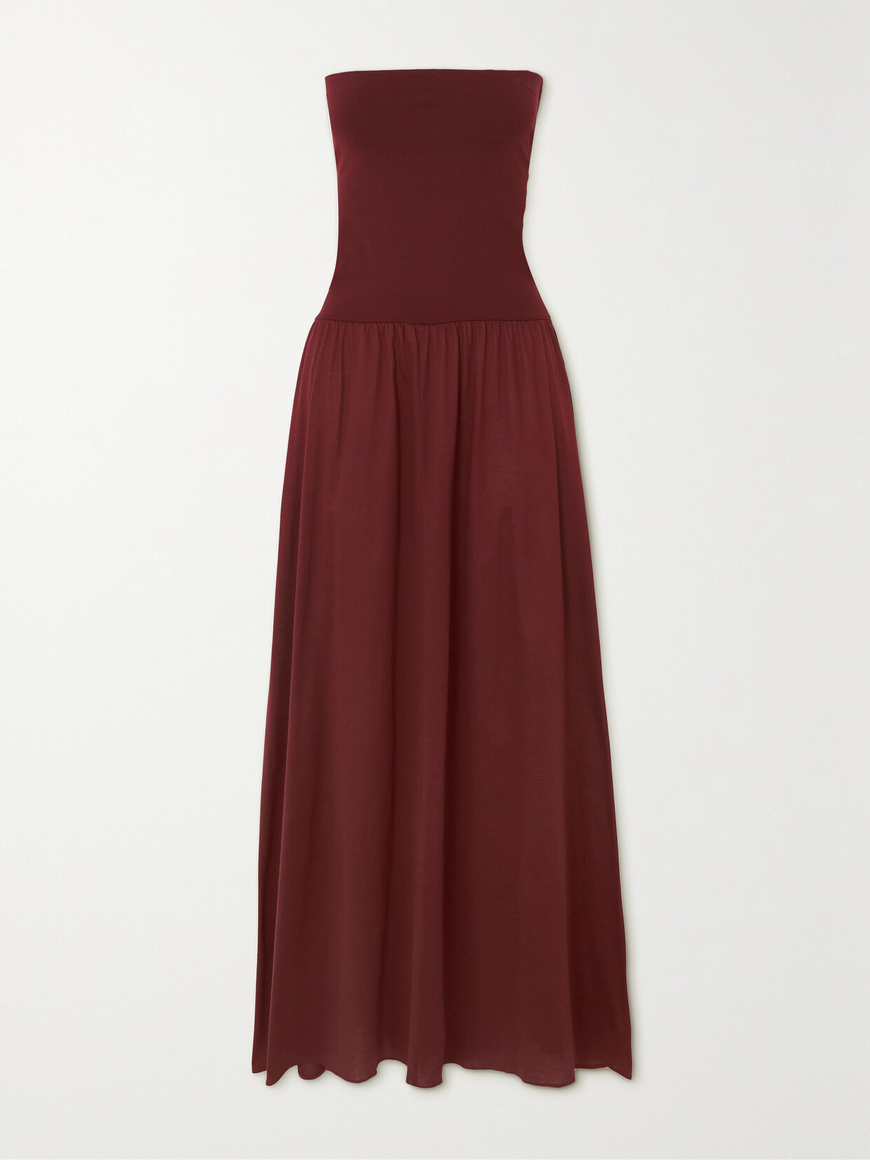 Eres - Ankara Convertible Cotton And Stretch-jersey Maxi Dress - Burgundy