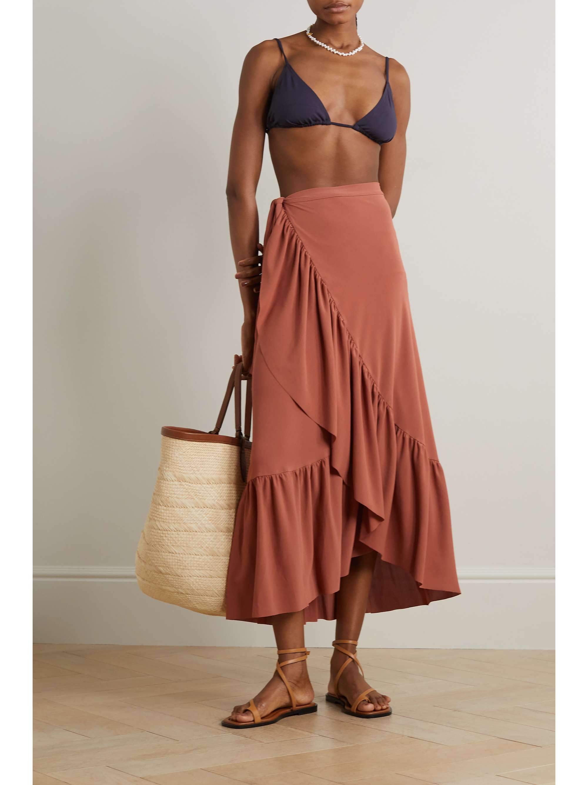 ERES Julia ruffled stretch-twill pareo
