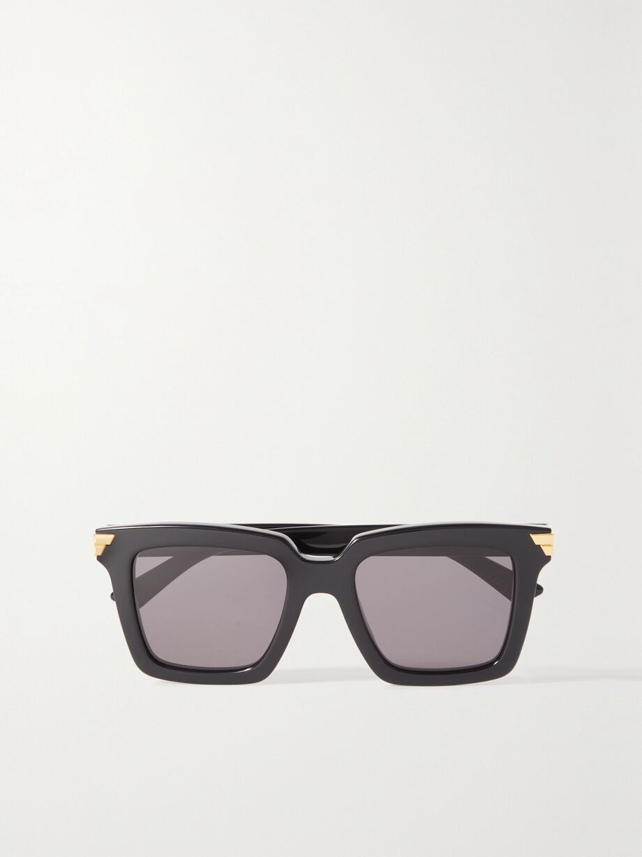 Oversized square-frame acetate sunglasses, Bottega Veneta