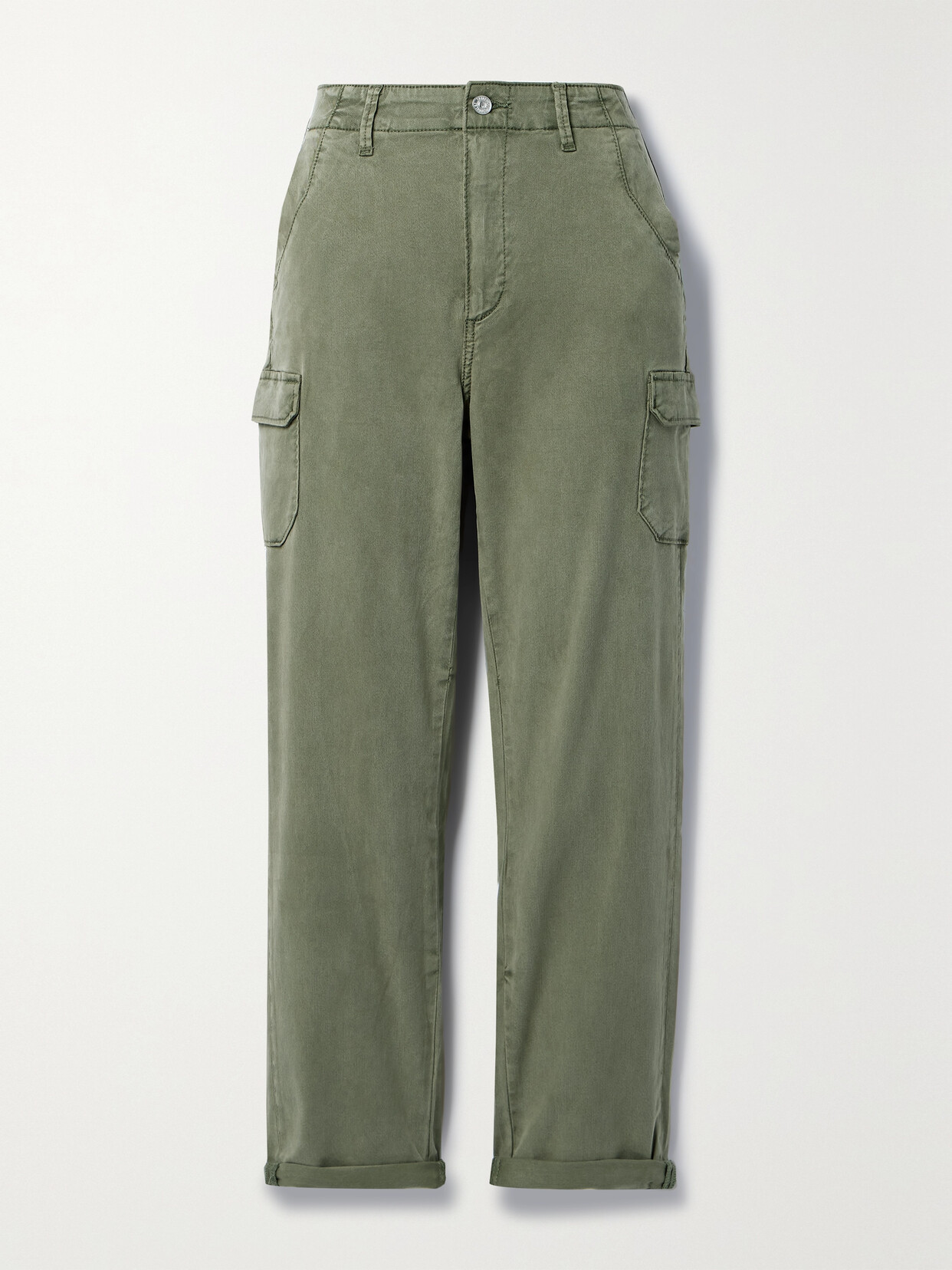 PAIGE DREW LYOCELL-BLEND STRAIGHT-LEG CARGO PANTS