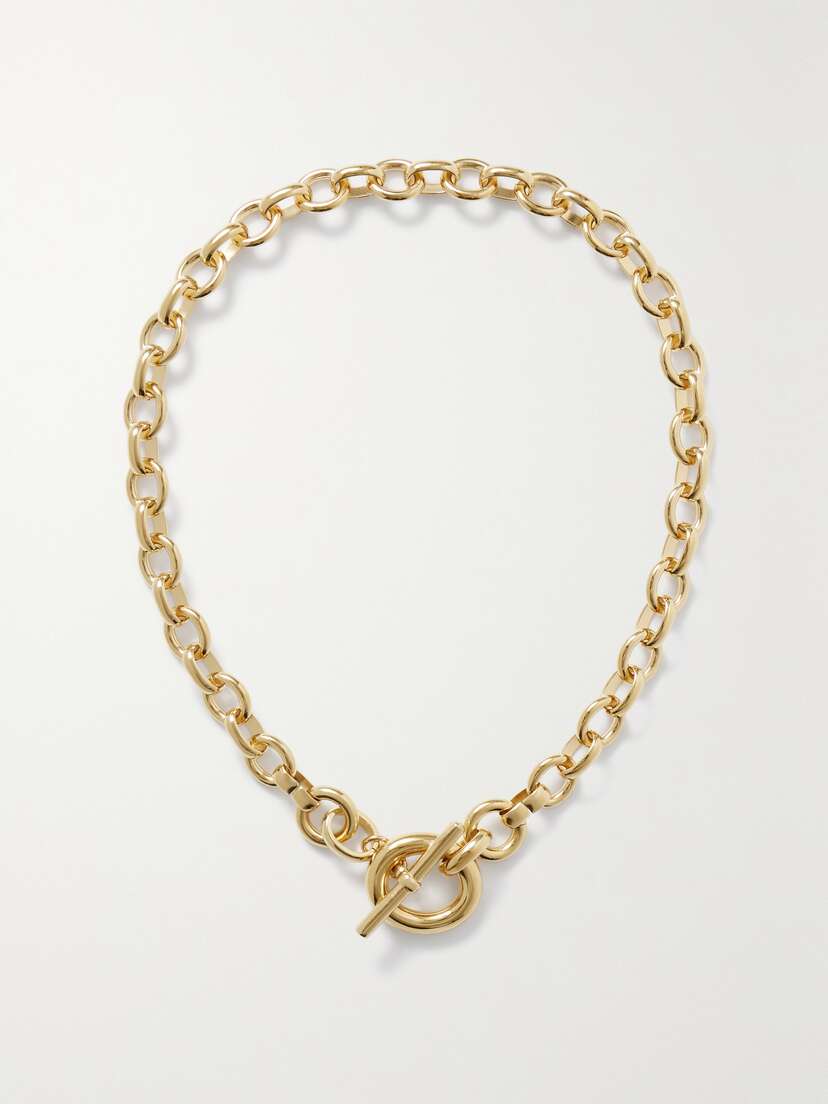 Laura Lombardi Portrait Recycled Gold-plated Necklace