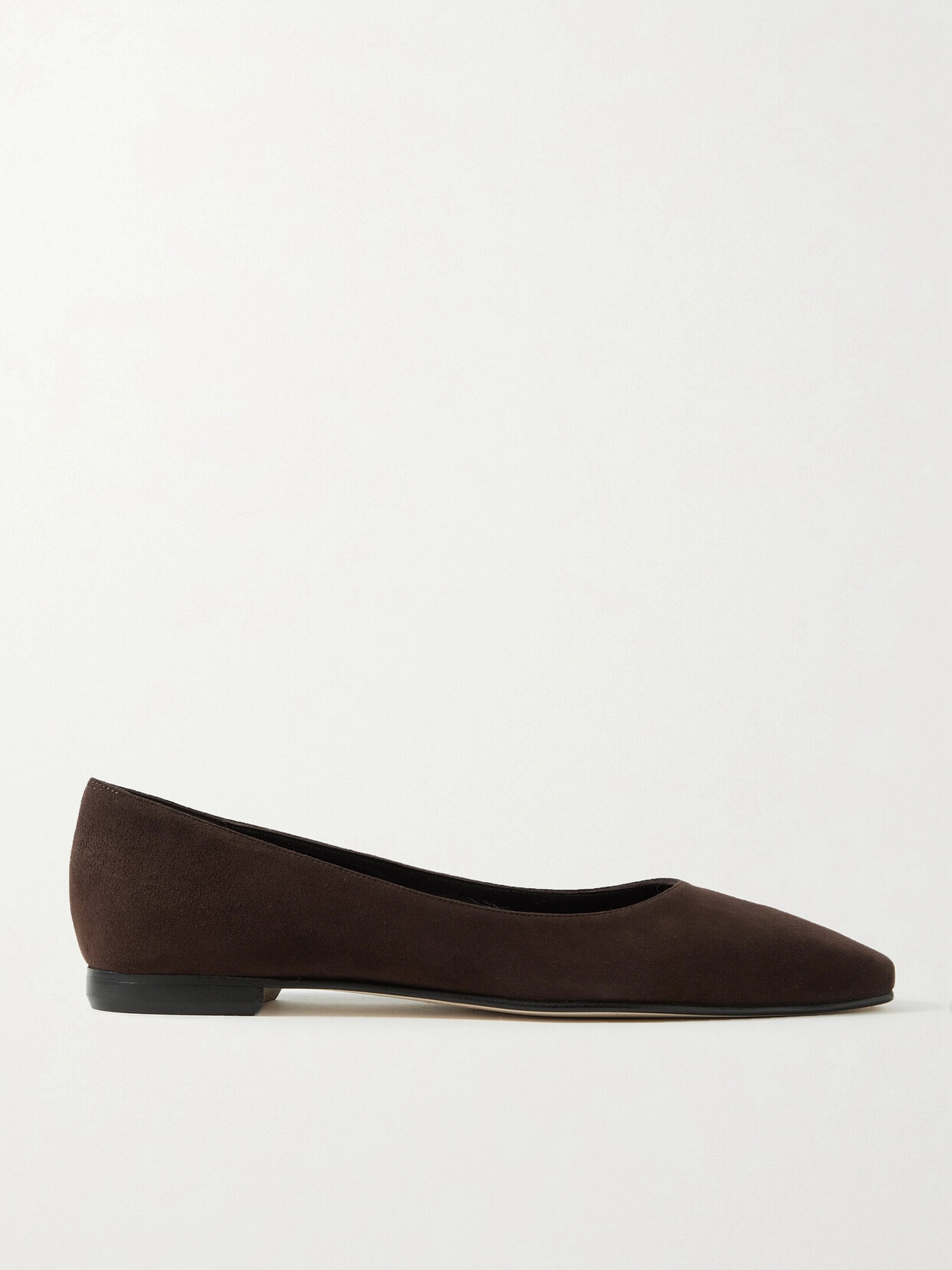 Manolo Blahnik Gelista Suede Ballet Flats In Brown