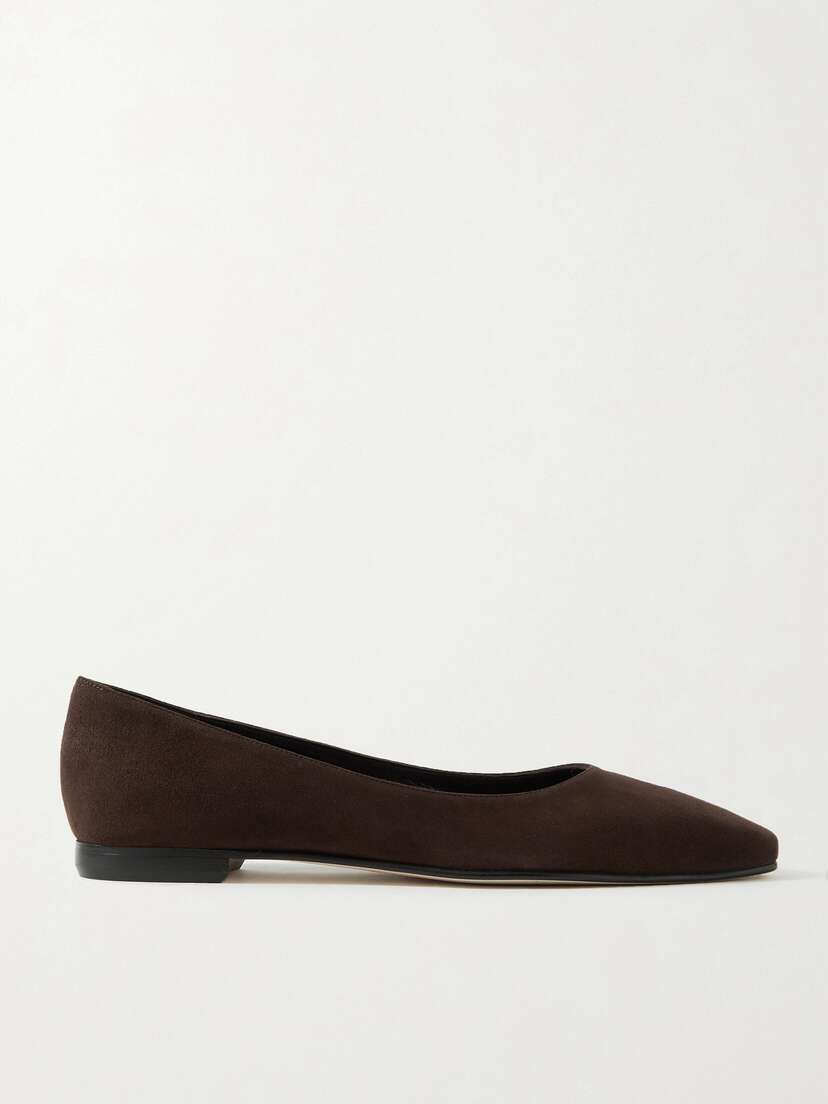 Manolo Blahnik Gelista Suede Ballet Flats