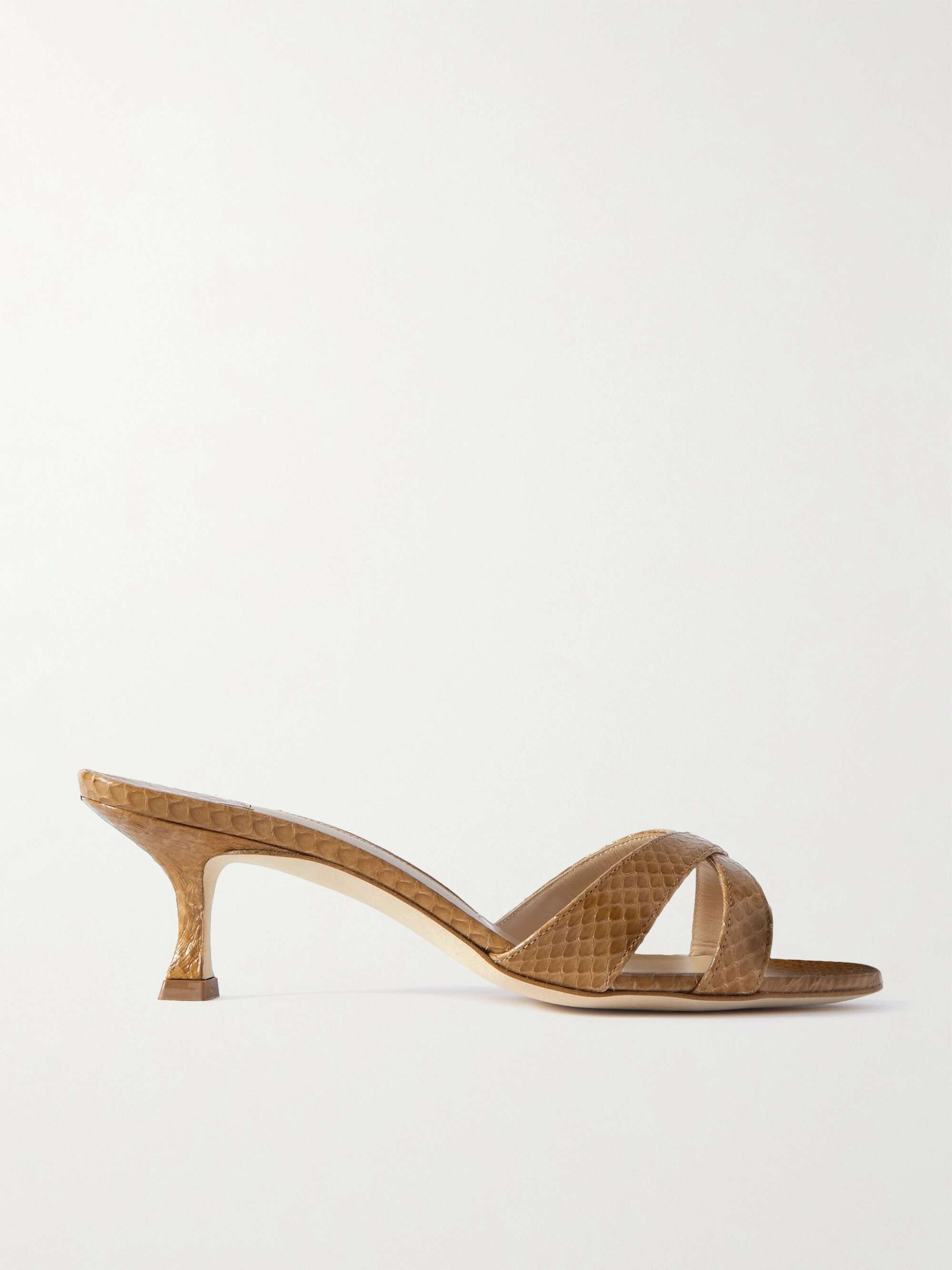 MANOLO BLAHNIK Callamu 50 elaphe mules | NET-A-PORTER