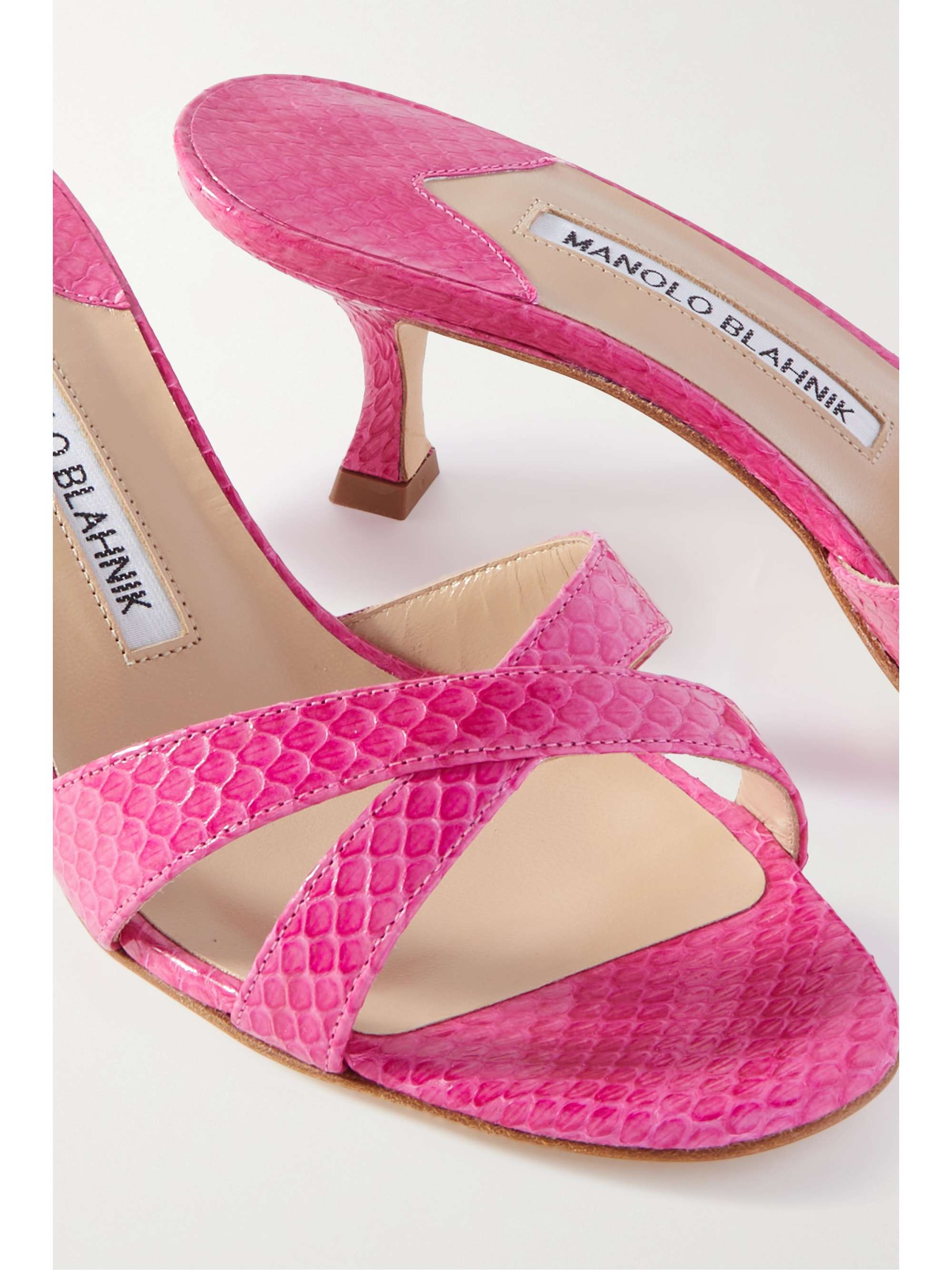 MANOLO BLAHNIK Callamu 50 elaphe mules | NET-A-PORTER