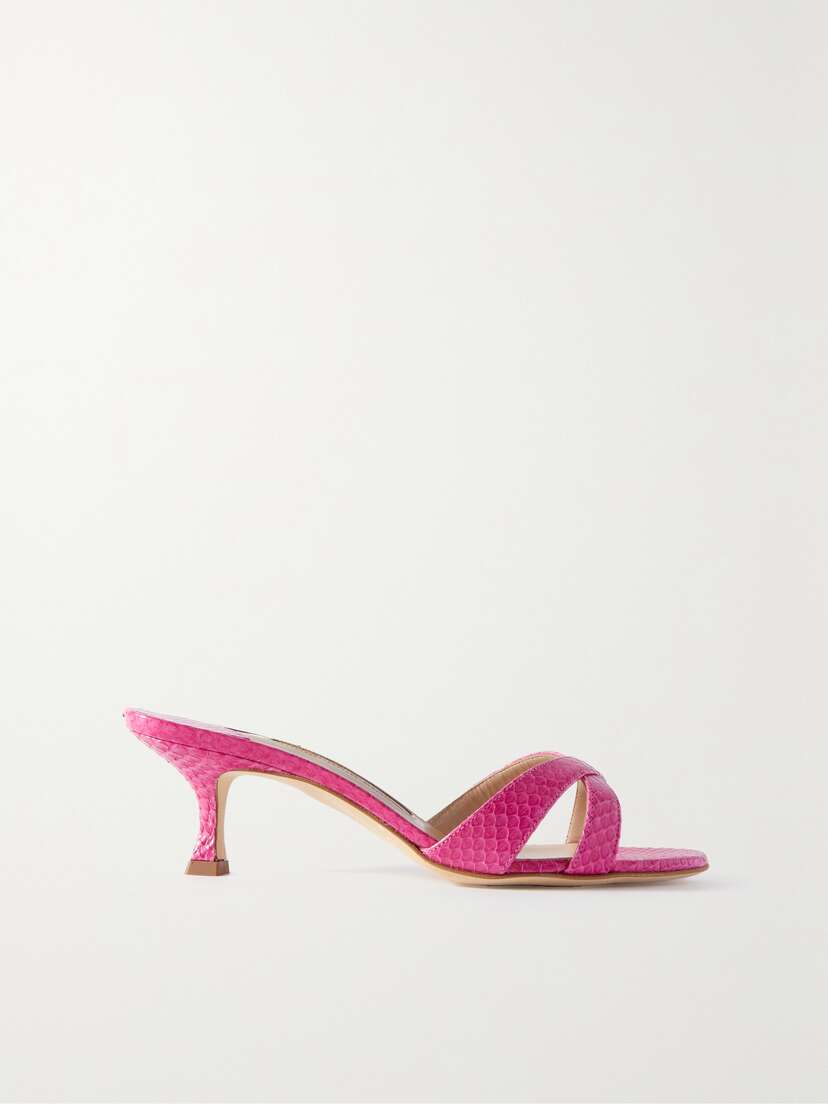 Manolo Blahnik Callamu 50 Elaphe Mules
