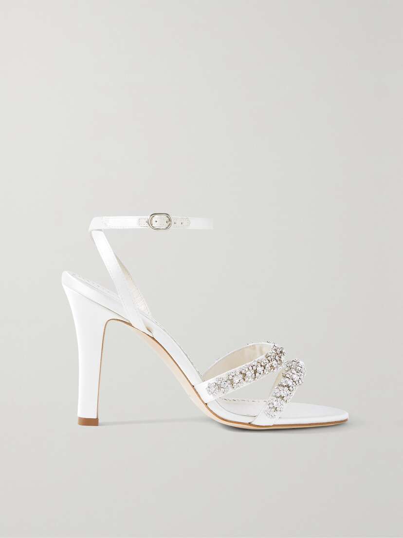 Manolo Blahnik Vedada 105 Crystal-embellished Satin Sandals