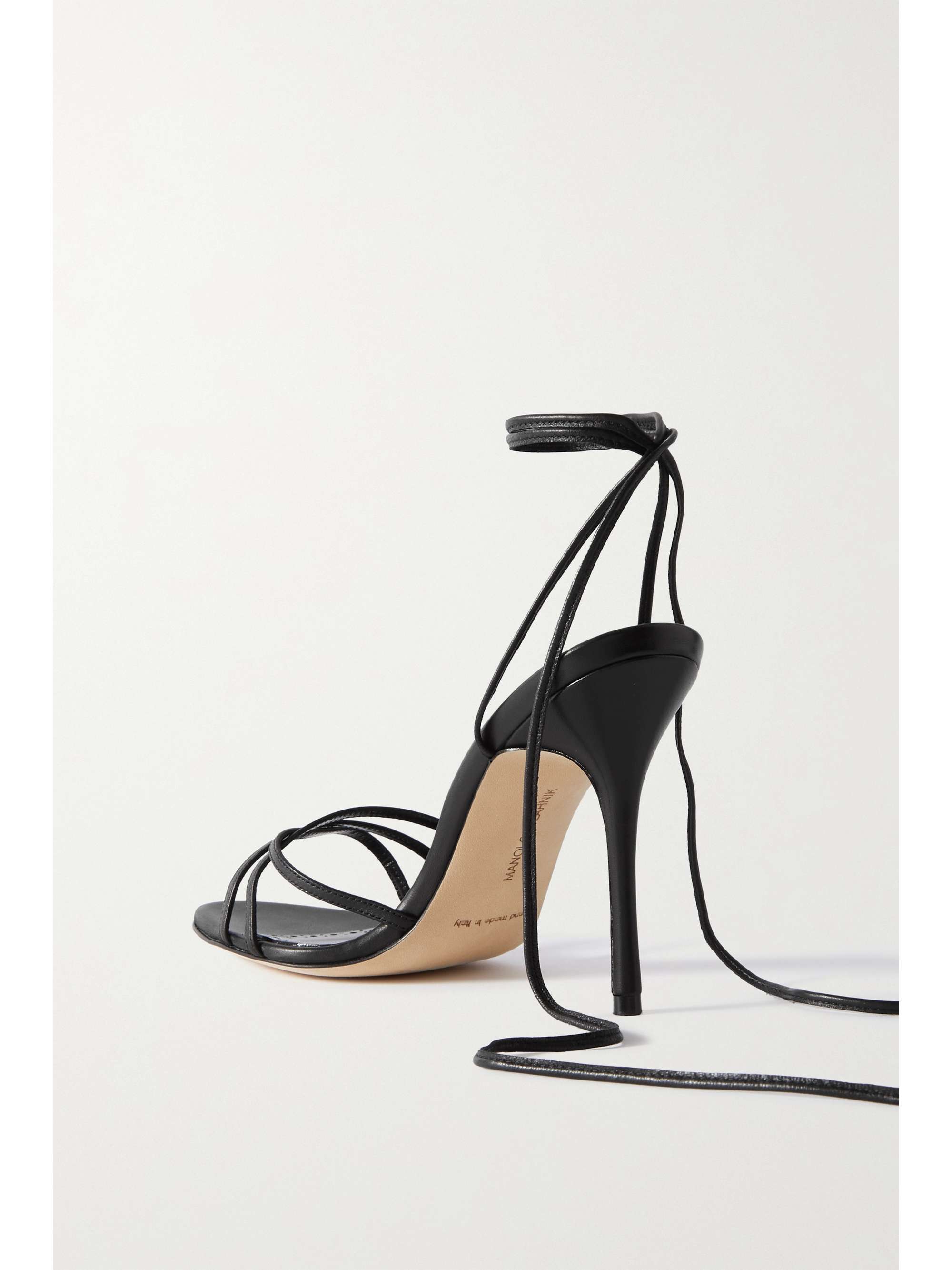 MANOLO BLAHNIK Leva 105 leather sandals | NET-A-PORTER