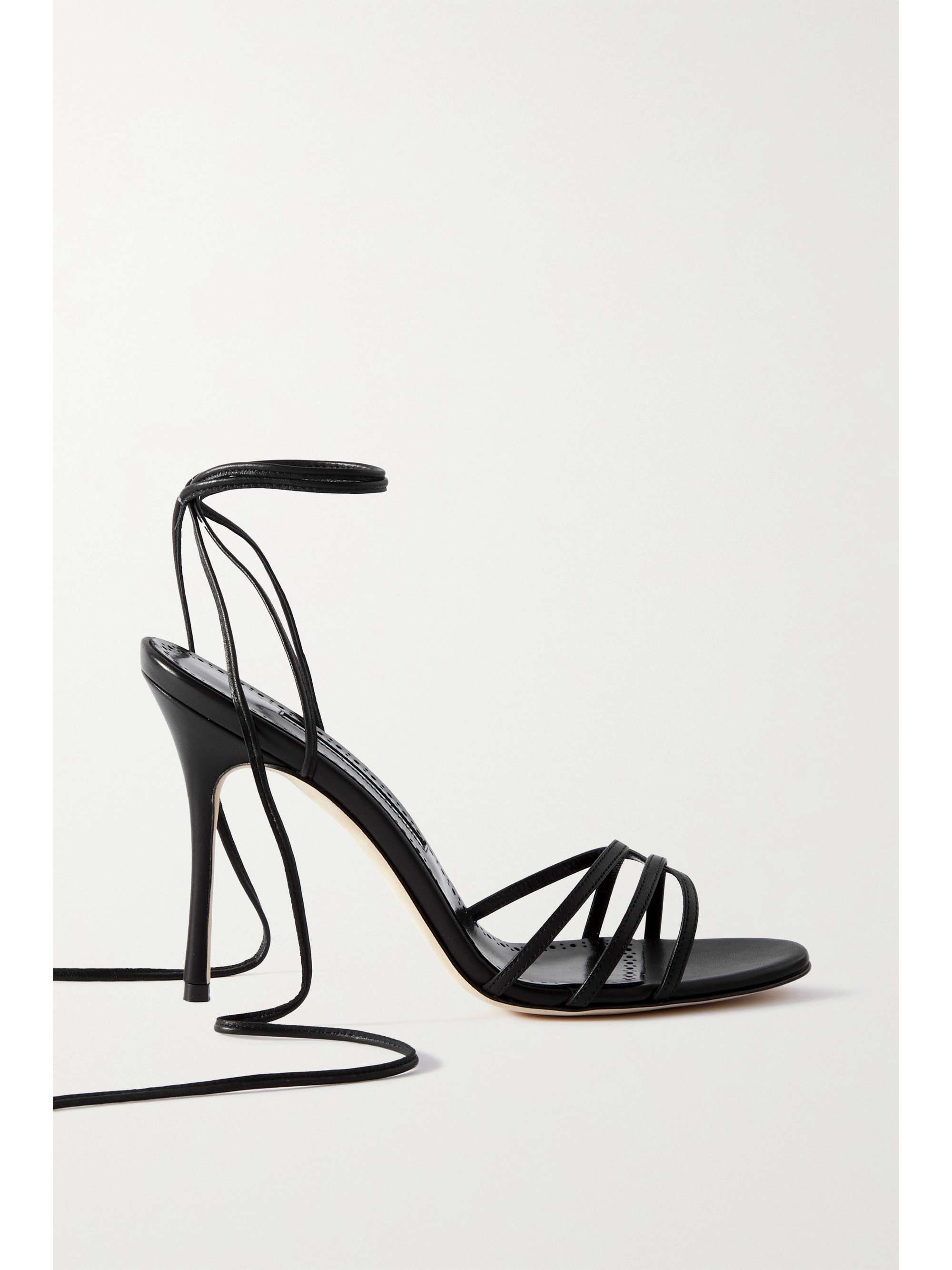 MANOLO BLAHNIK Leva 105 leather sandals | NET-A-PORTER