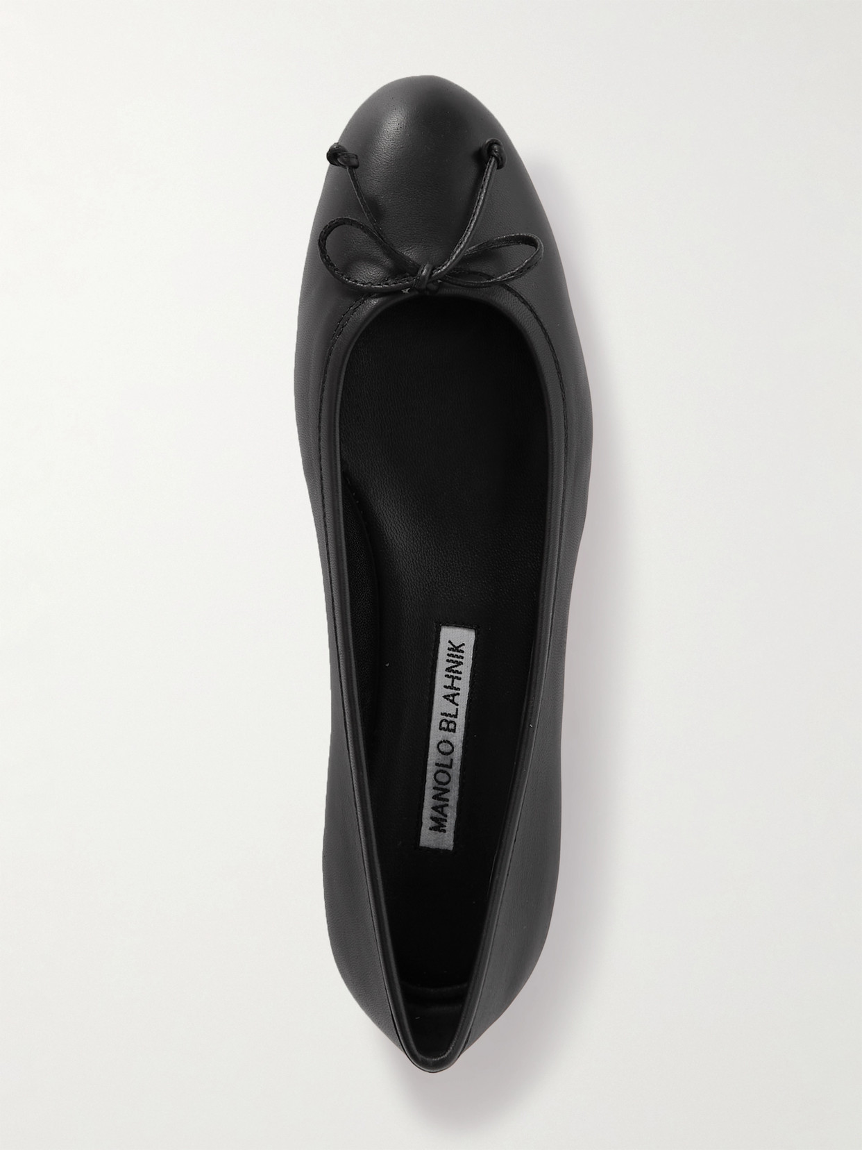 Manolo Blahnik Veralli Leather Ballet Flats In Black