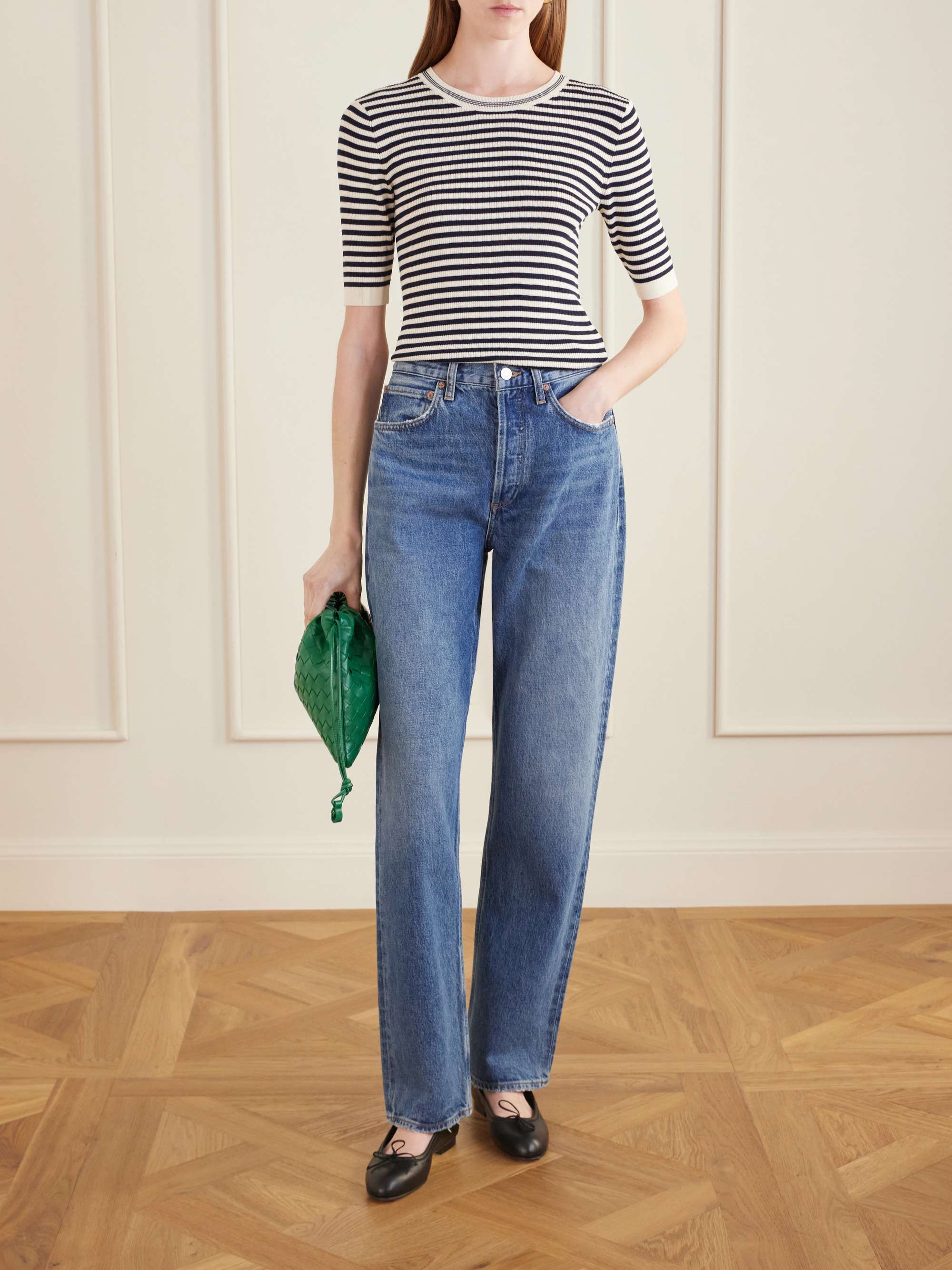 MANOLO BLAHNIK Veralli bow-detailed leather ballet flats | NET-A