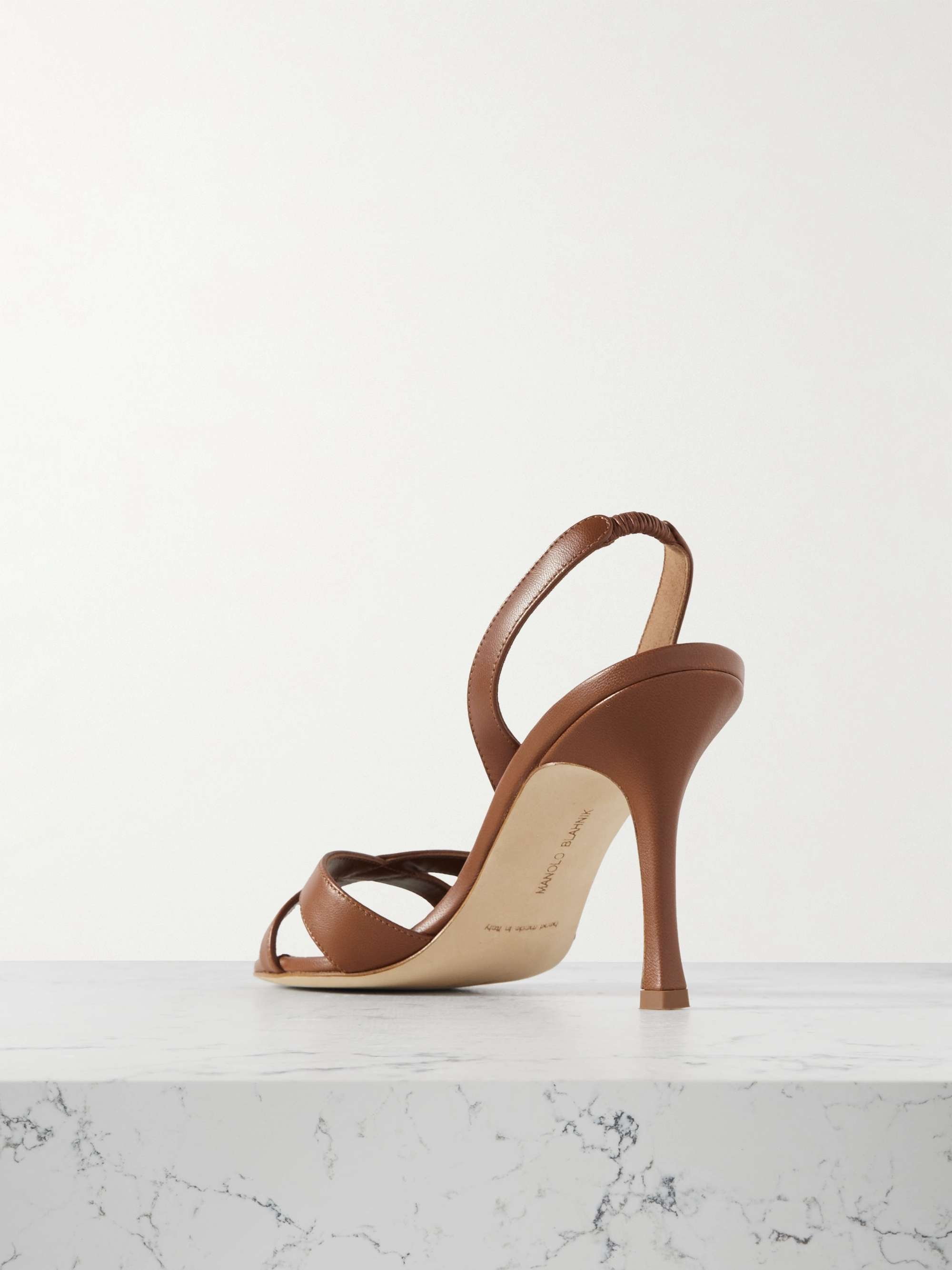 MANOLO BLAHNIK Callasli 90 leather slingback sandals | NET-A-PORTER