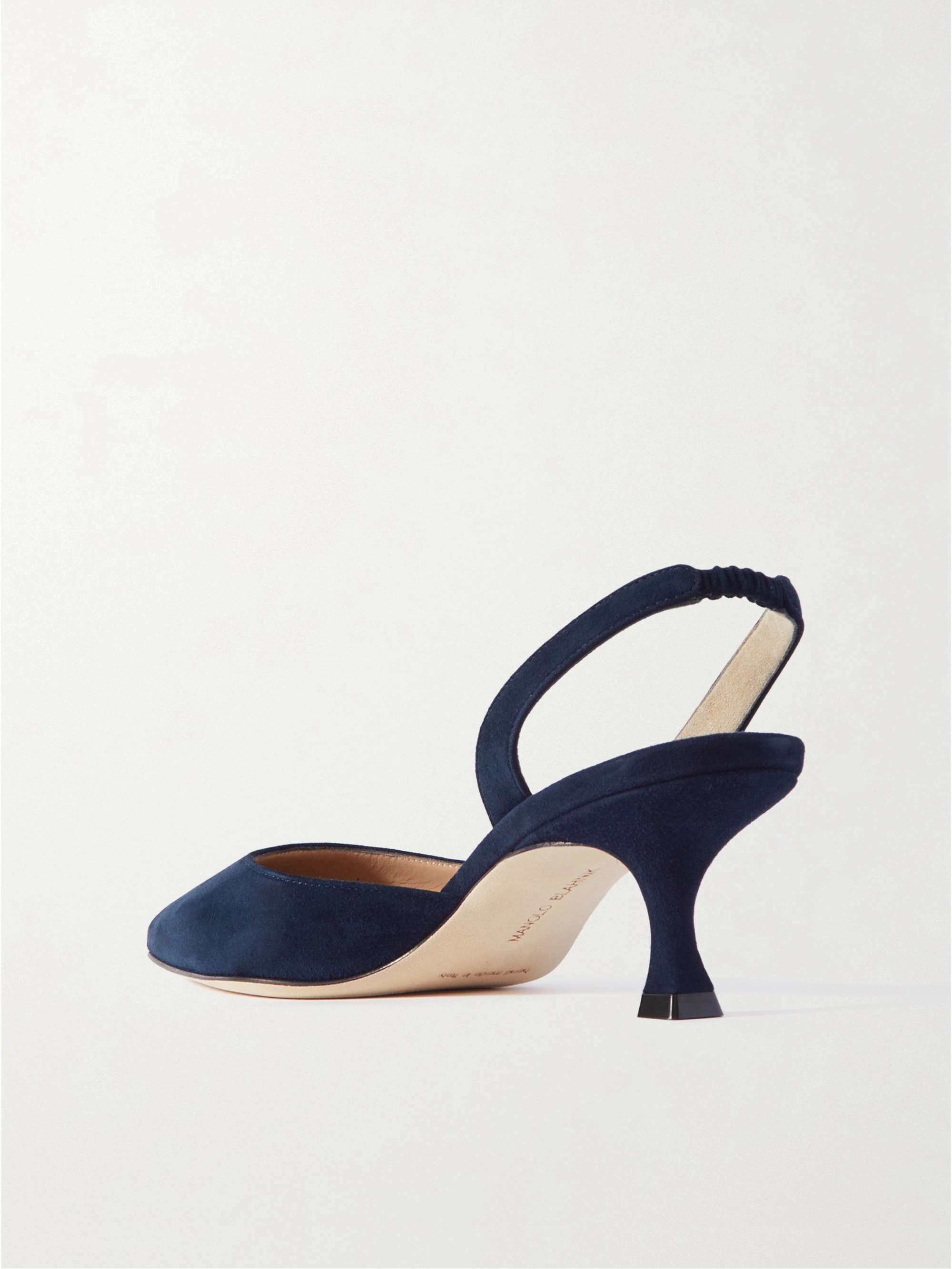 MANOLO BLAHNIK Carolyne 50 suede slingback pumps | NET-A-PORTER