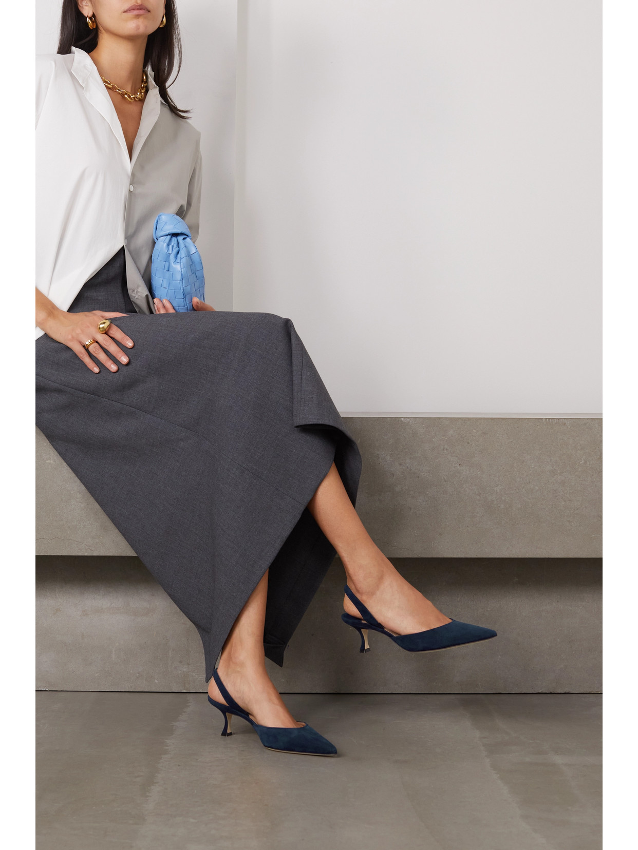Carolyne 50 Suede Slingback Pumps