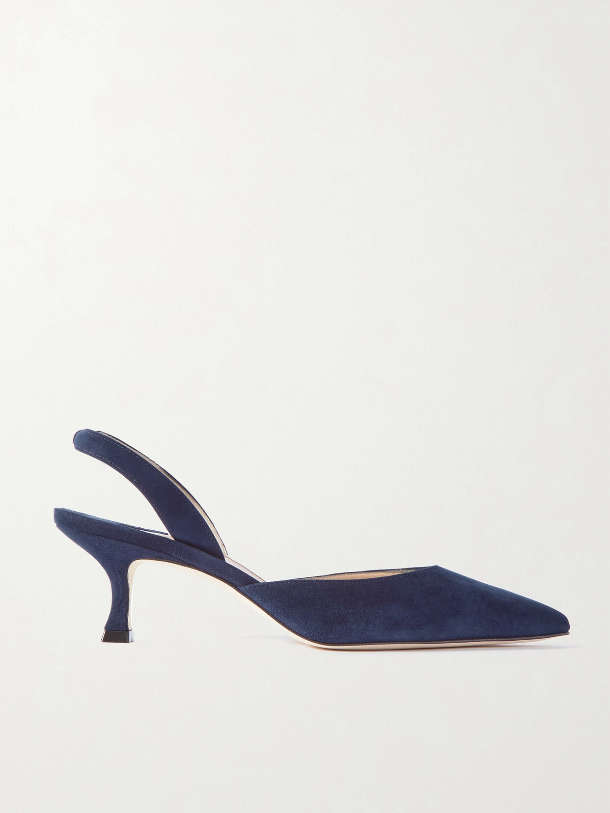 Manolo Blahnik Carolyne 50 Suede Slingback Pumps In Blue