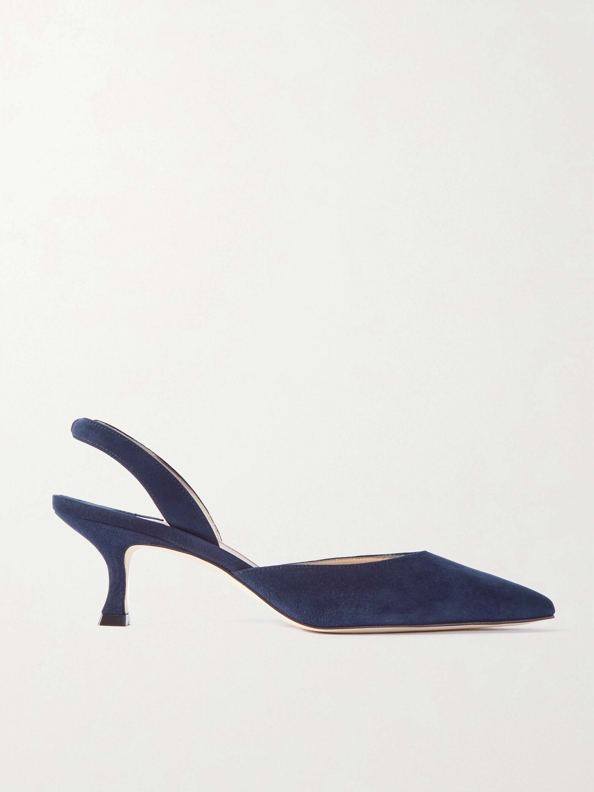 MANOLO BLAHNIK Carolyne 50 suede slingback pumps | NET-A-PORTER