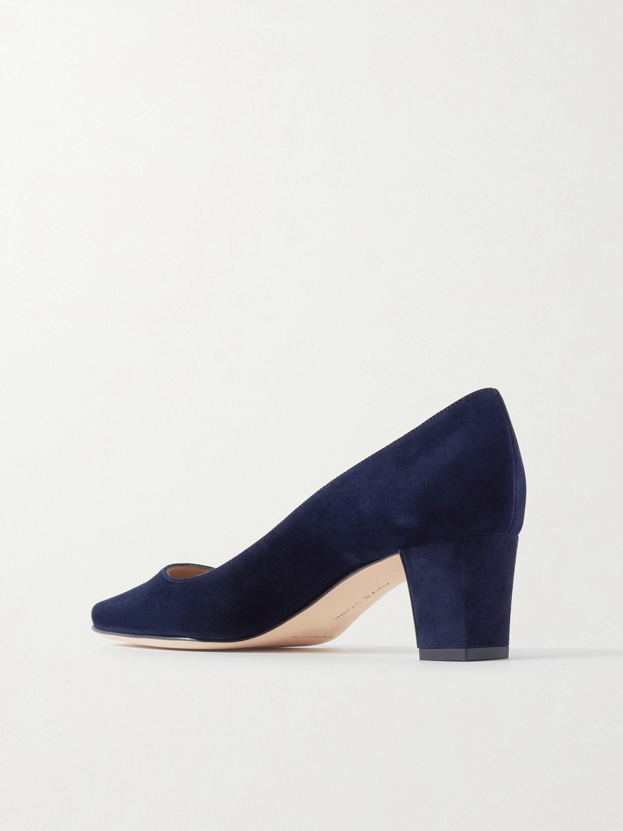 Manolo Blahnik Lista Suede Block-heel Pumps In Blue