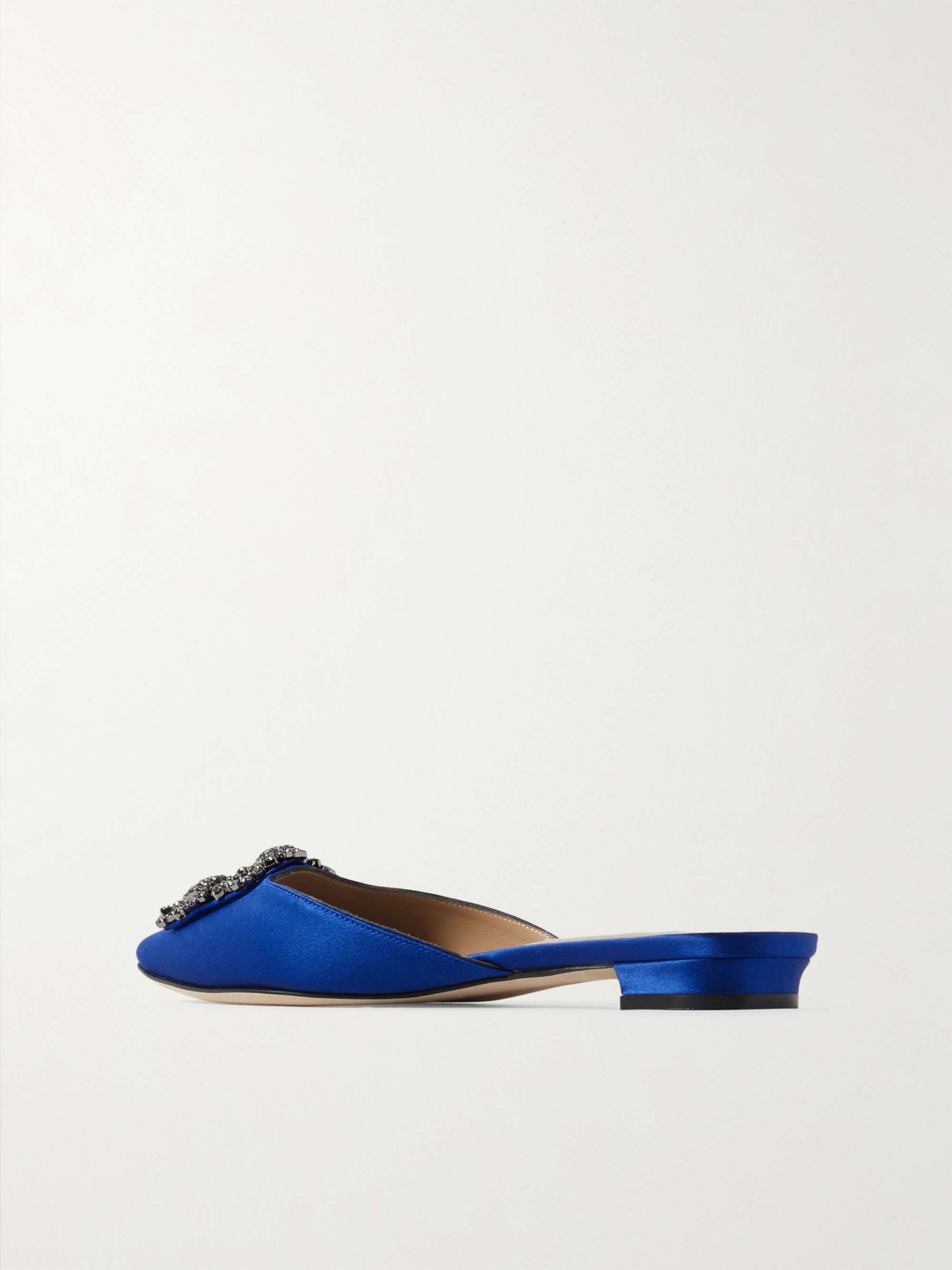 MANOLO BLAHNIK Hangisi embellished satin slippers