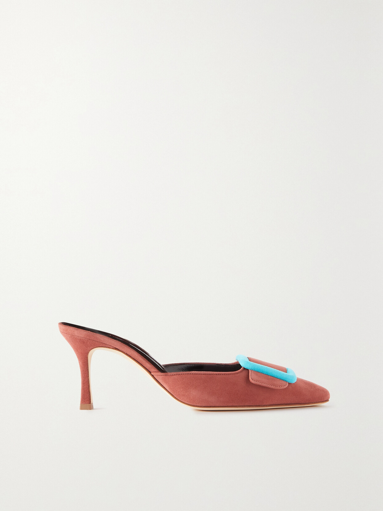 Manolo Blahnik Maysale 50mm Suede Mules In Dred