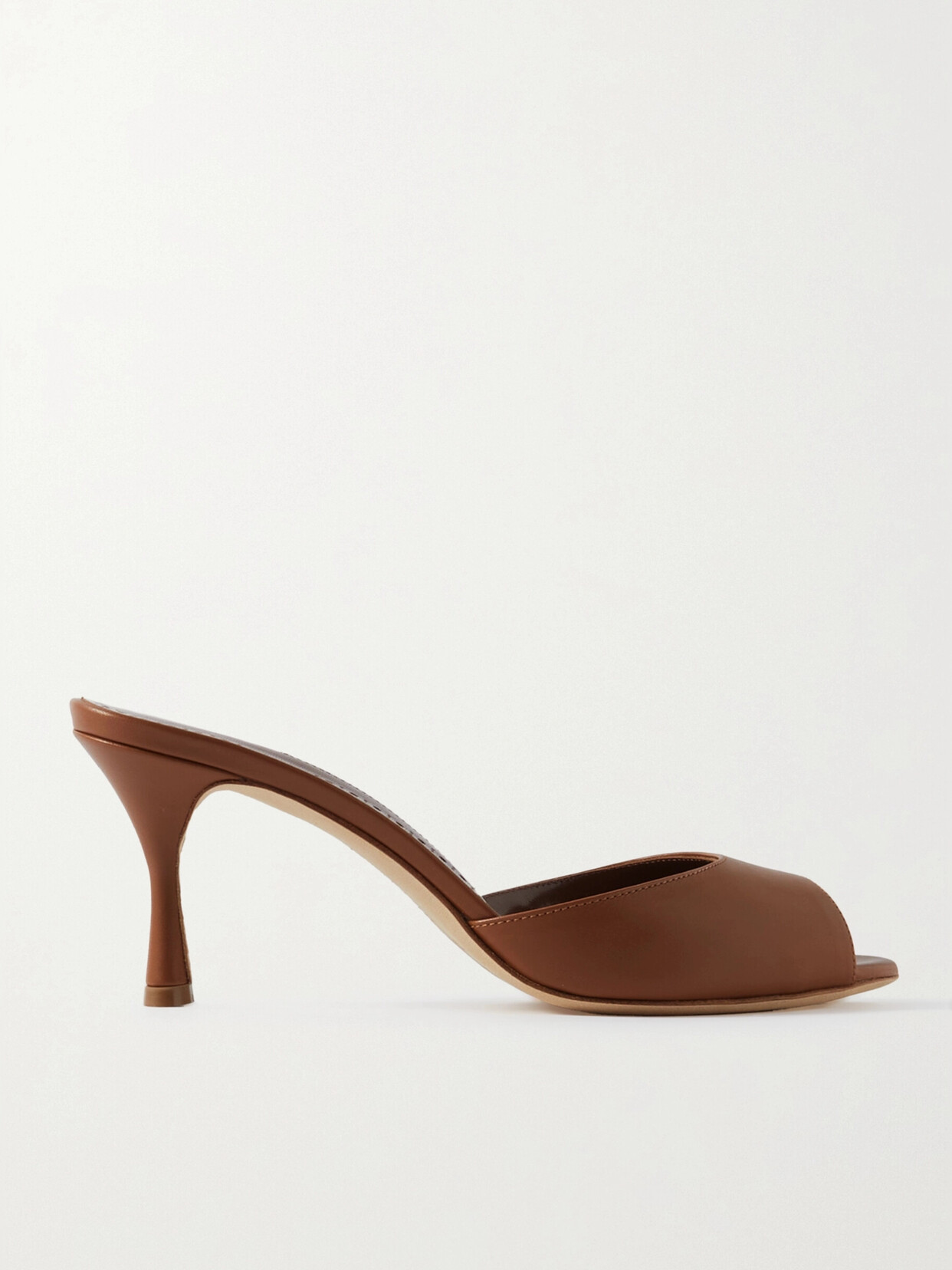 Manolo Blahnik Jada 70 Leather Mules In Brown