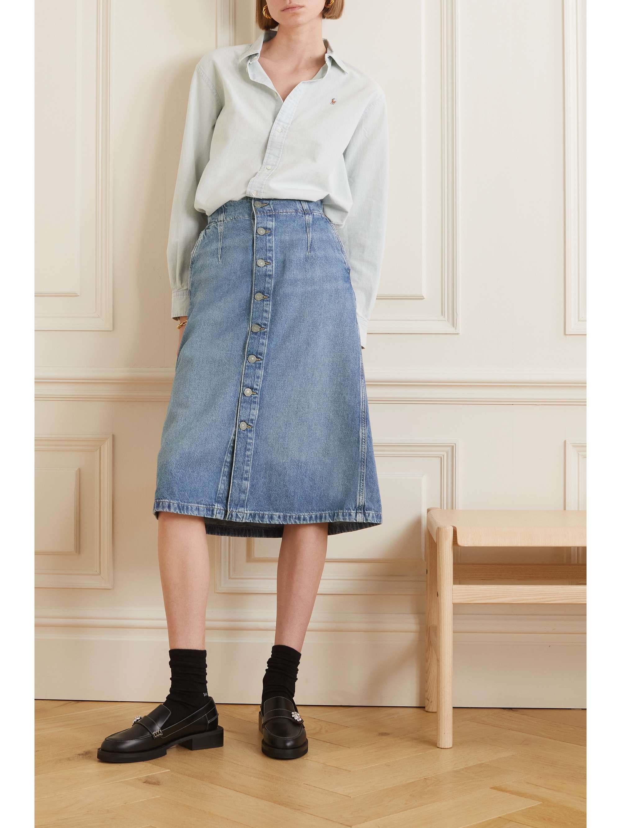 Jupe midi en jean POLO RALPH LAUREN pour femme | NET-A-PORTER