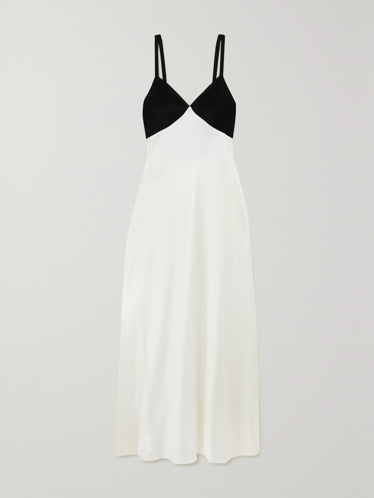 Polo Ralph Lauren Contrast Satin Sleeveless Gown In White