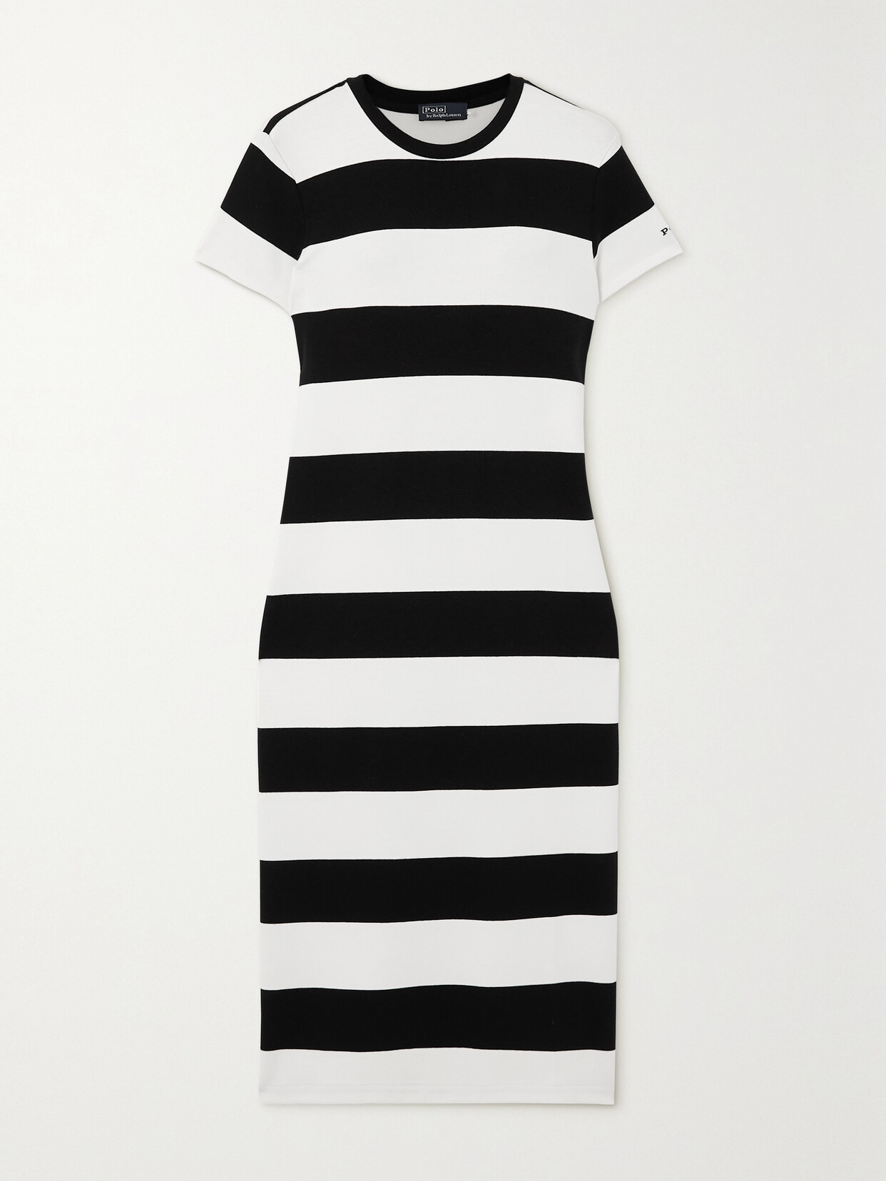 Polo Ralph Lauren - Striped Stretch-modal And Cotton-blend Midi Dress - Black
