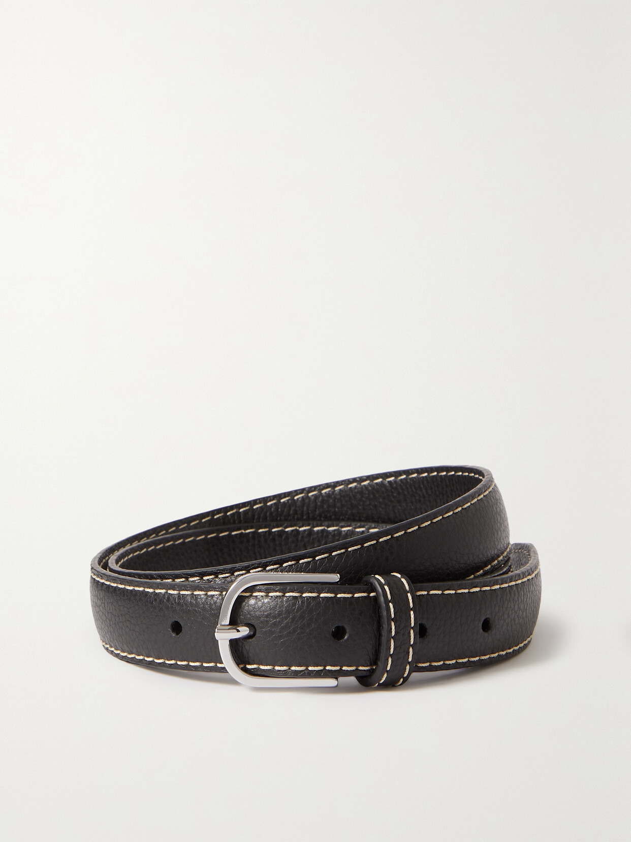Totême Slim Leather Belt In Black