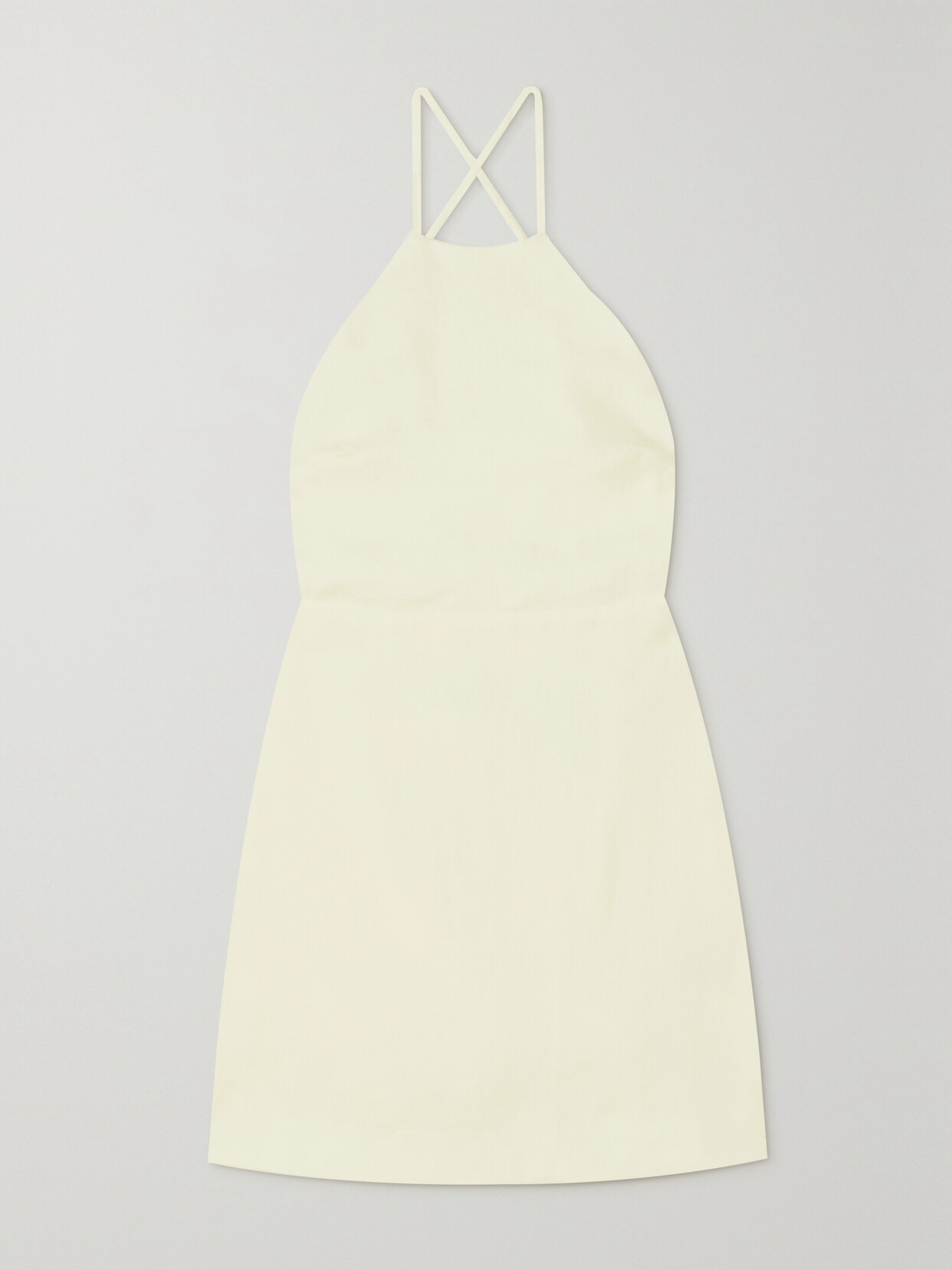 BONDI BORN - + Net Sustain Summerland Backless Organic Linen Mini Dress - Cream