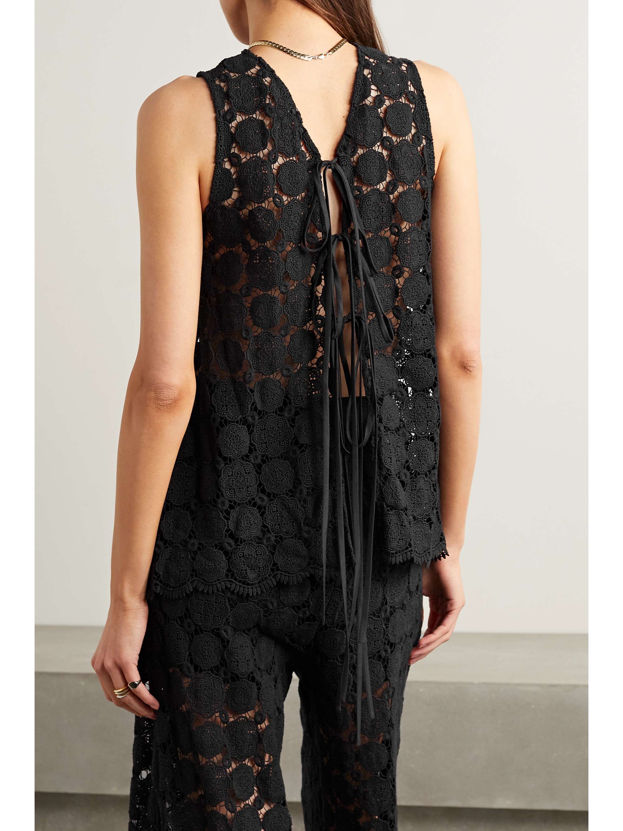 MIGUELINA Tula guipure lace tank