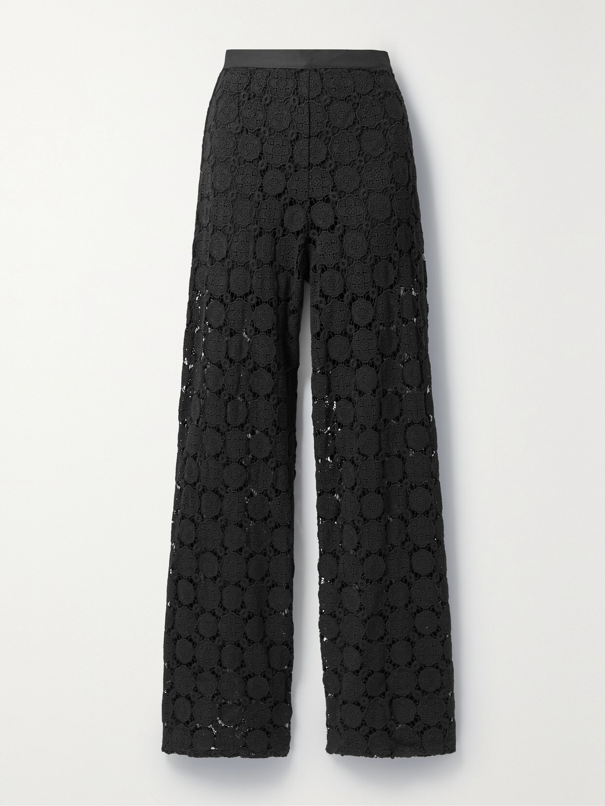 Miguelina Pamela Guipure Lace Wide-leg Pants - Black
